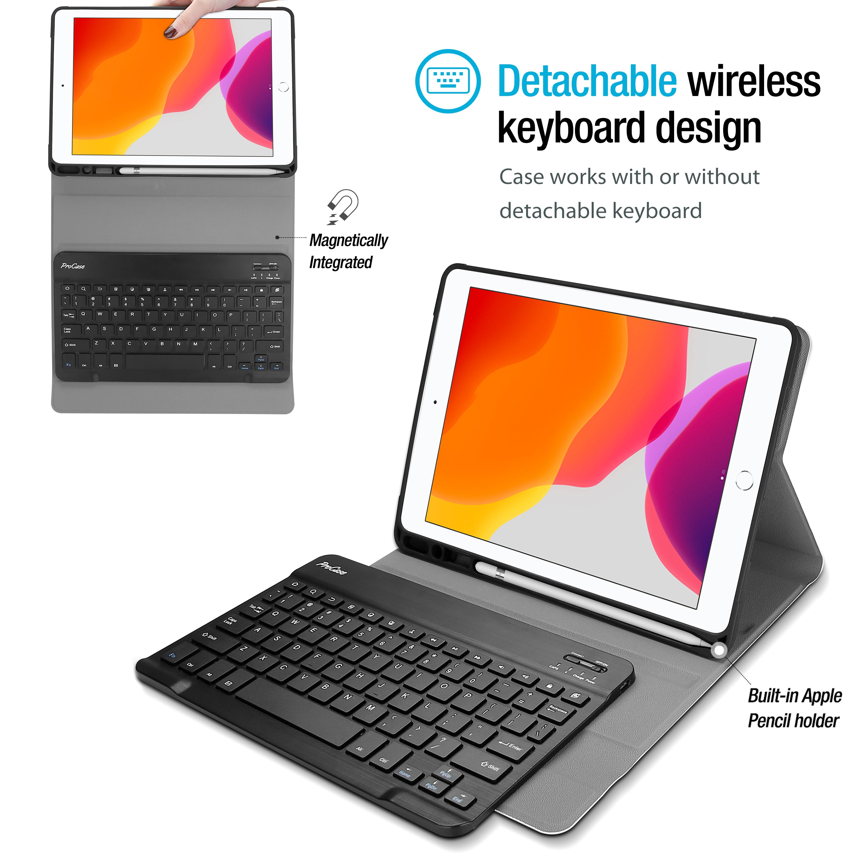 ProCase iPad 10.2 キーボード付き　第7世代 iPad 10.2
