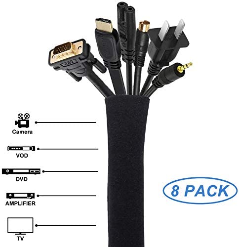 Cable Sleeve, Cable Cover, Wire and Cord Hider - Set of 8
