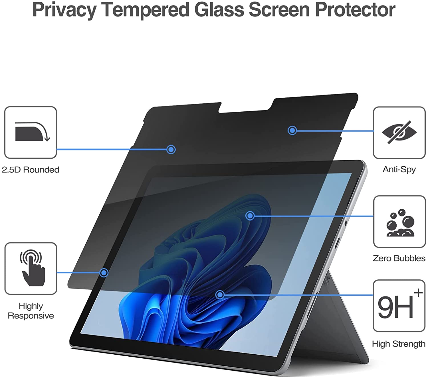 Microsoft Surface Go/ Go 2/Go 3 Privacy Tempered Glass Screen Protector