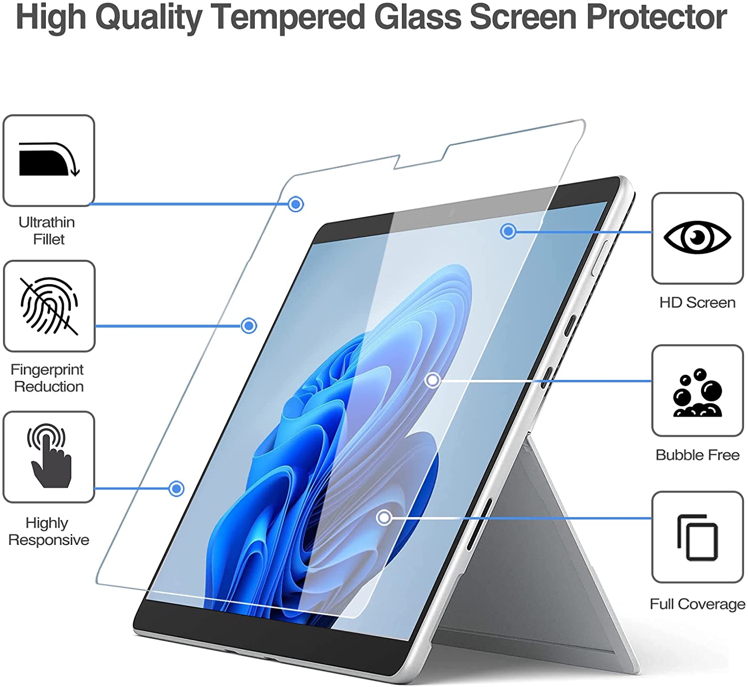 Microsoft Surface Pro 8 / Pro X 13" Tempered Glass Screen Protector