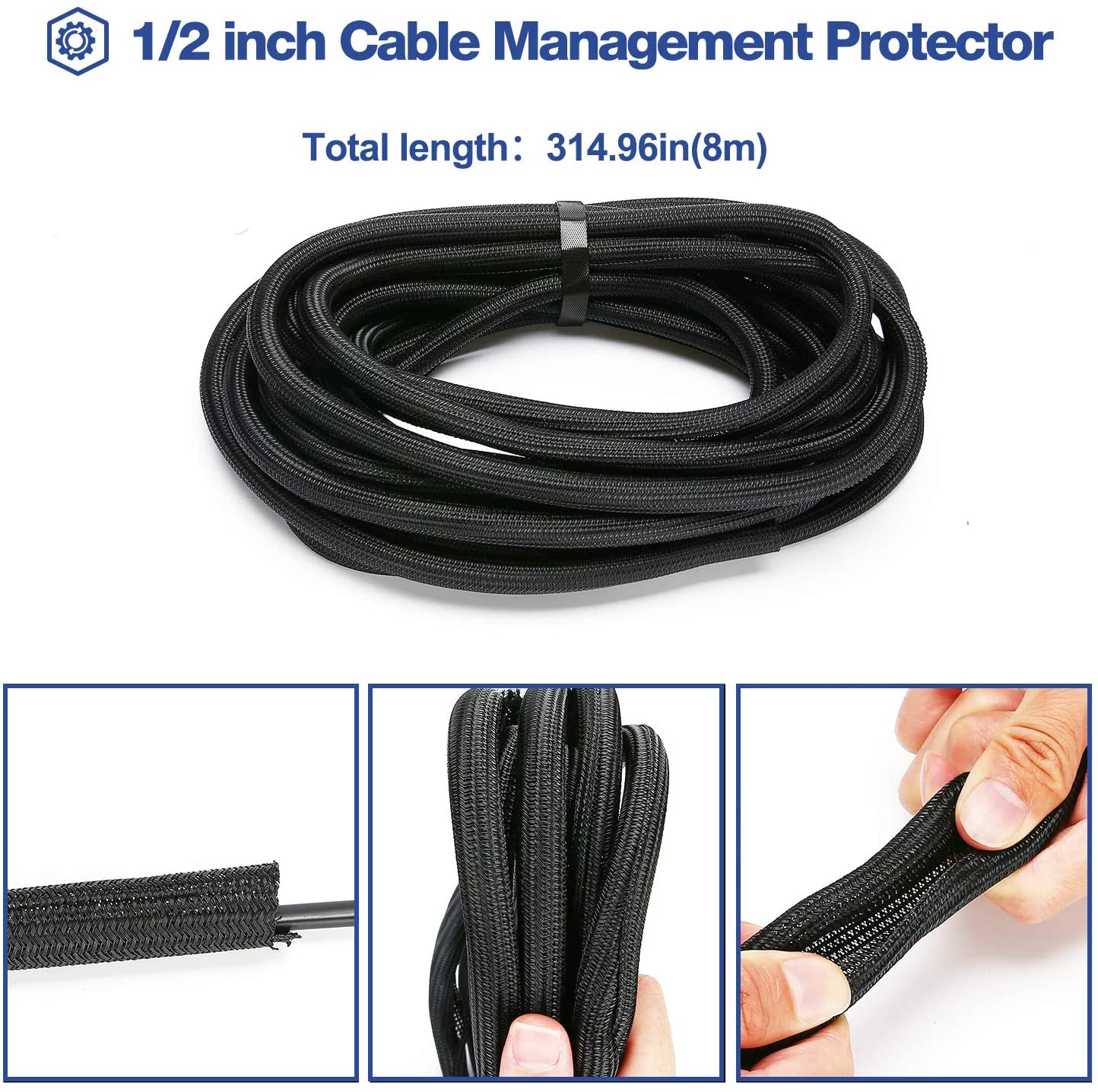 JOTO Cord Protector Wire Loom Tubing Cable Sleeve