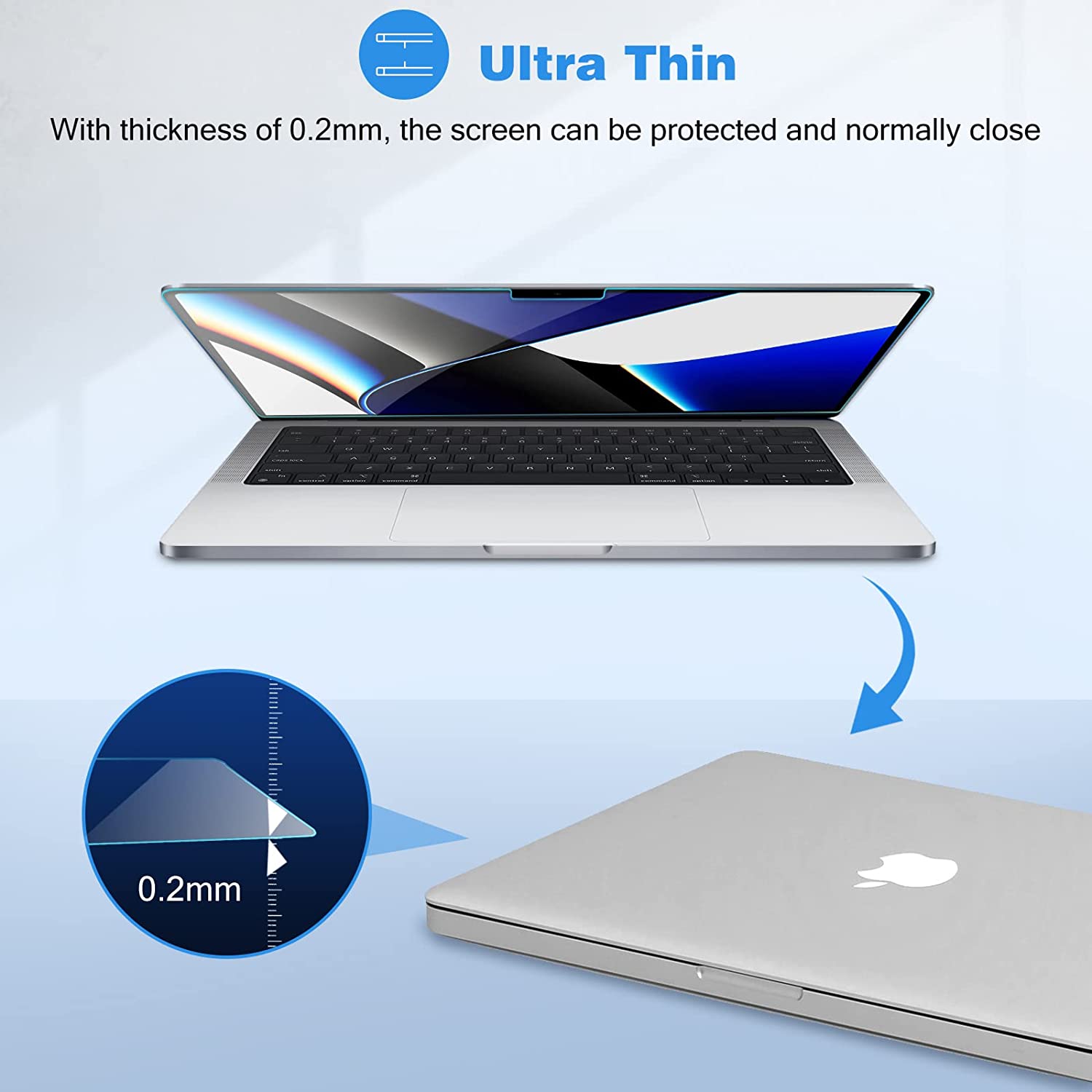 MacBook Pro 14" 2021 A2442/ 2023 A2779 Tempered Glass Screen Protector