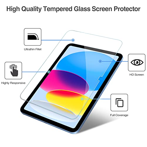 ProCase for iPad 10th Generation 10.9 2022 Privacy Screen Protector  A2696/A2757/A2777, Anti-Spy Tempered Glass Film Guard for iPad 10.9 10th  2023