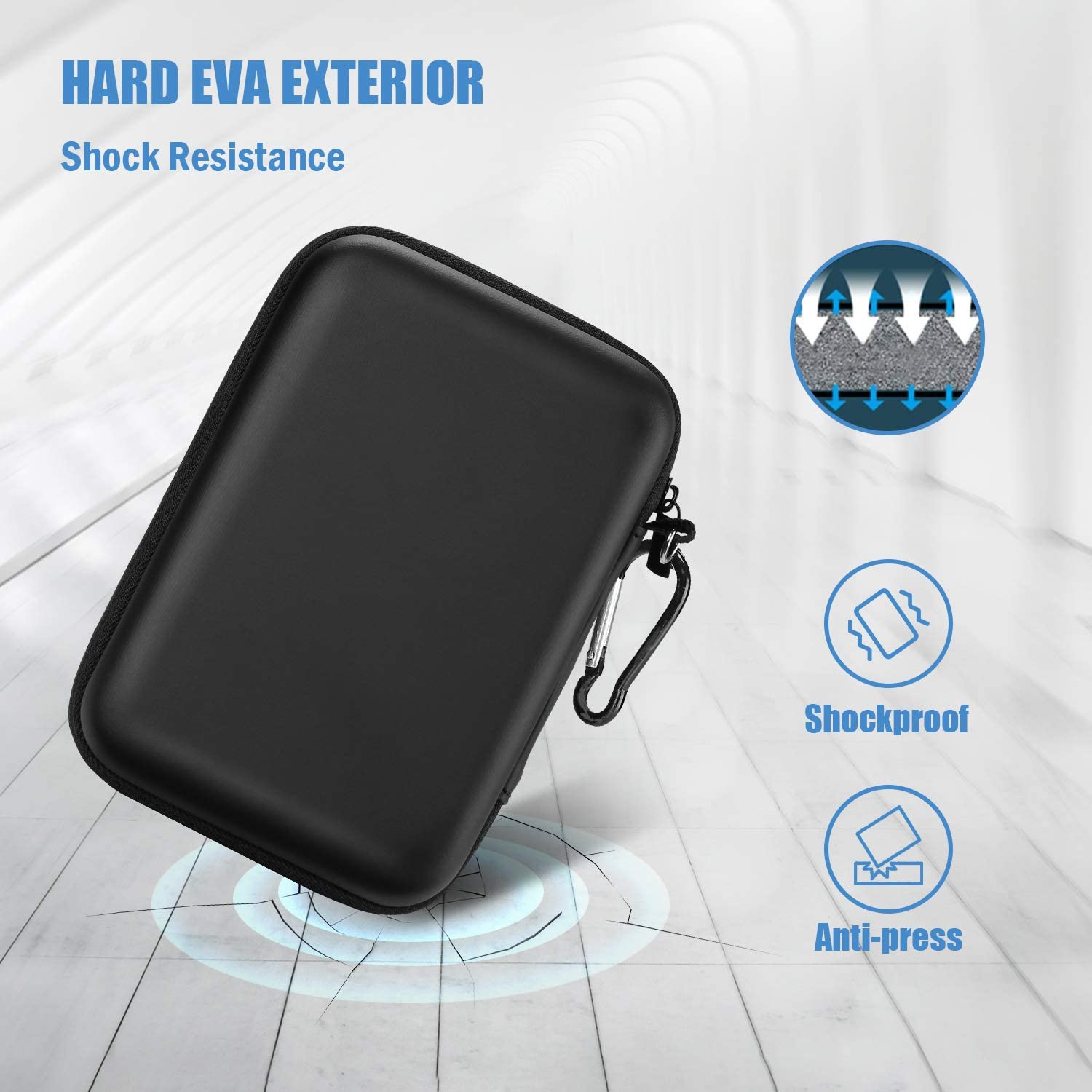 Basics External Hard Drive Shell Carrying Case 4 WD My