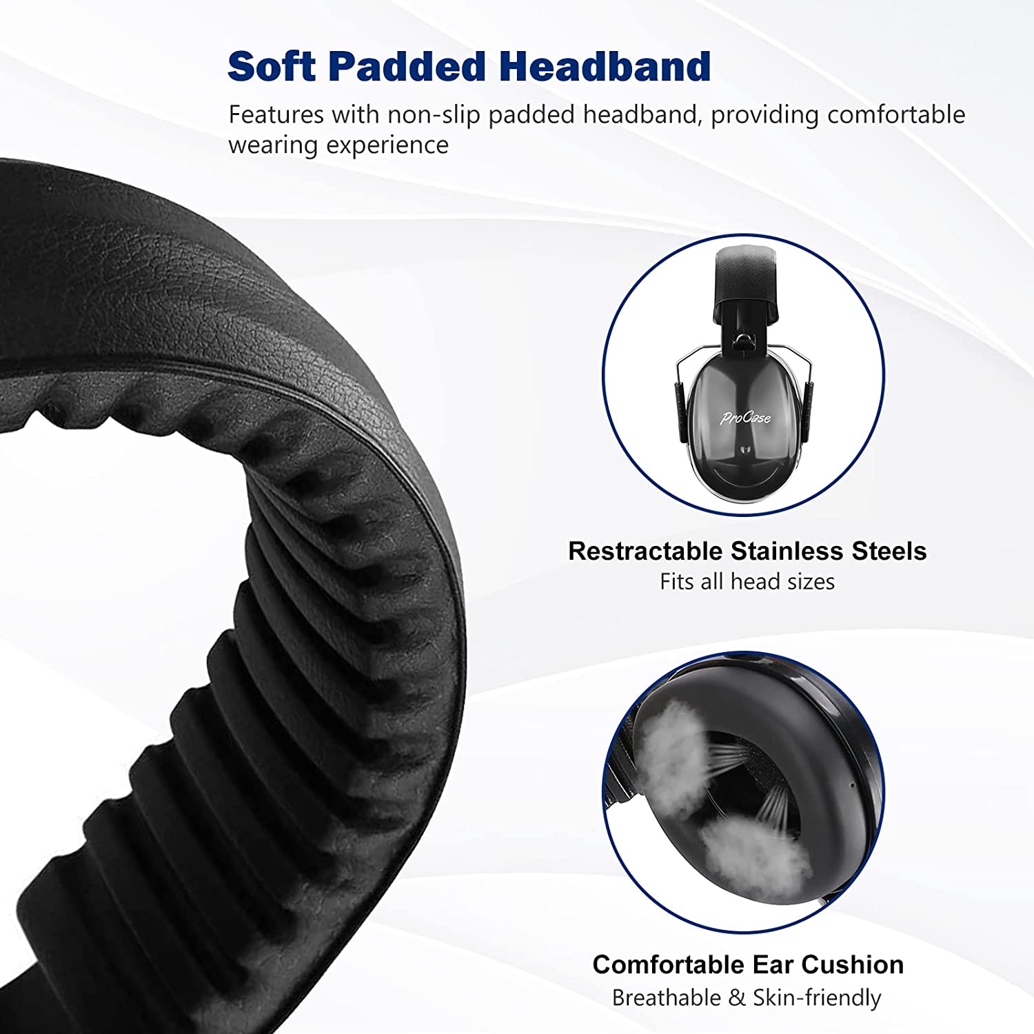 Noise Reduction NRR 28dB Black Earmuff Details