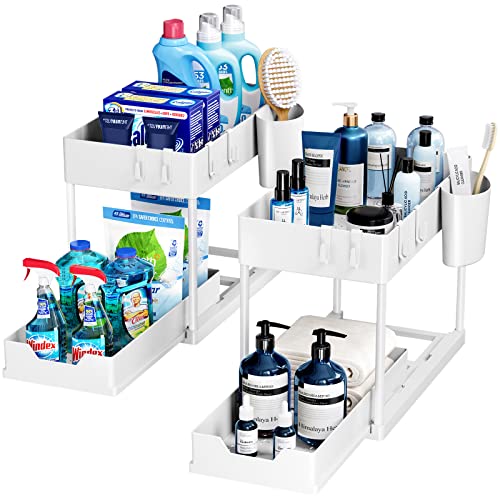 1 Pack / 2 Pack) Under Sink Organizers Pull Out Sliding Drawer