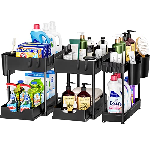 (3 Pack) Pull Out Under Sink Organizers | Puricon