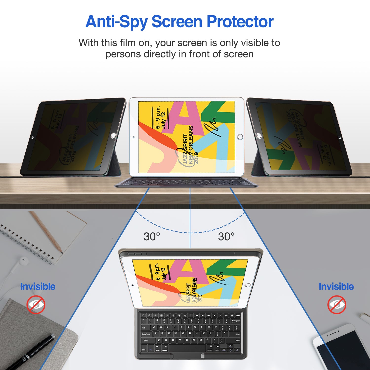 iPad 10.2" 7th / 8th / 9th Gen Privacy Tempered Glass Screen Protector