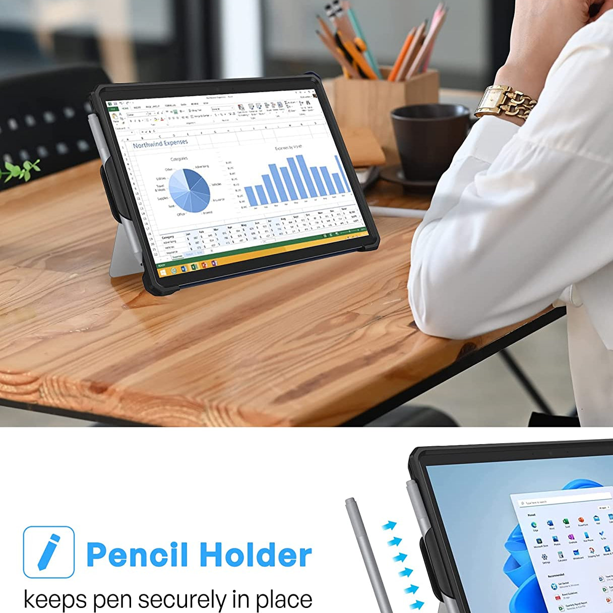 Microsoft Surface Go/ Go 2/Go 3 Shockproof Case with Pen Holder