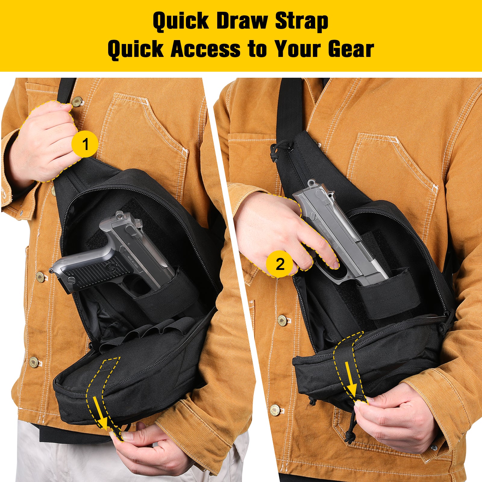 Tactical Sling Small Tactical Backpack With Holster For Concealed