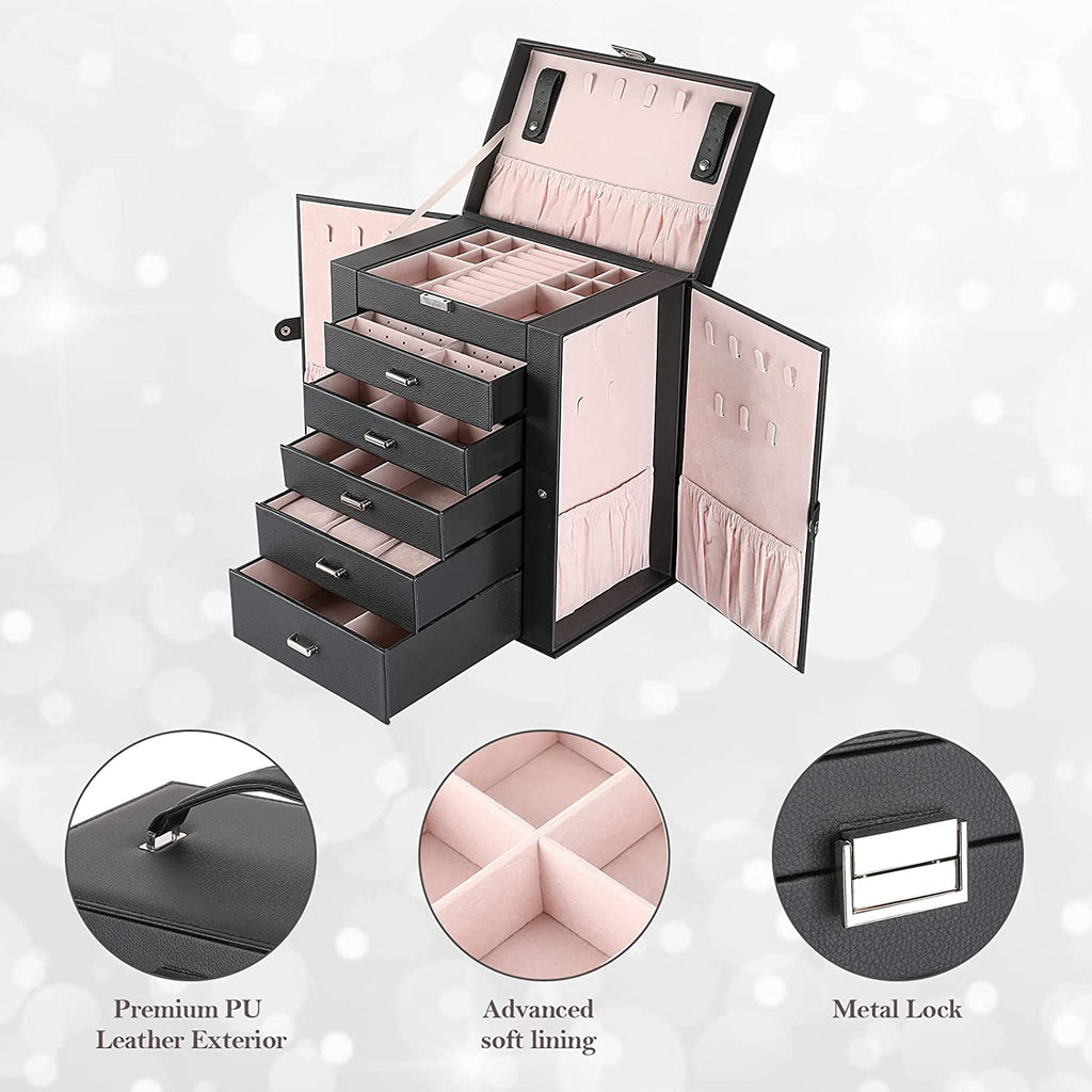 Jewelry Organizer Box with 6 Layers Storage Display | ProCase