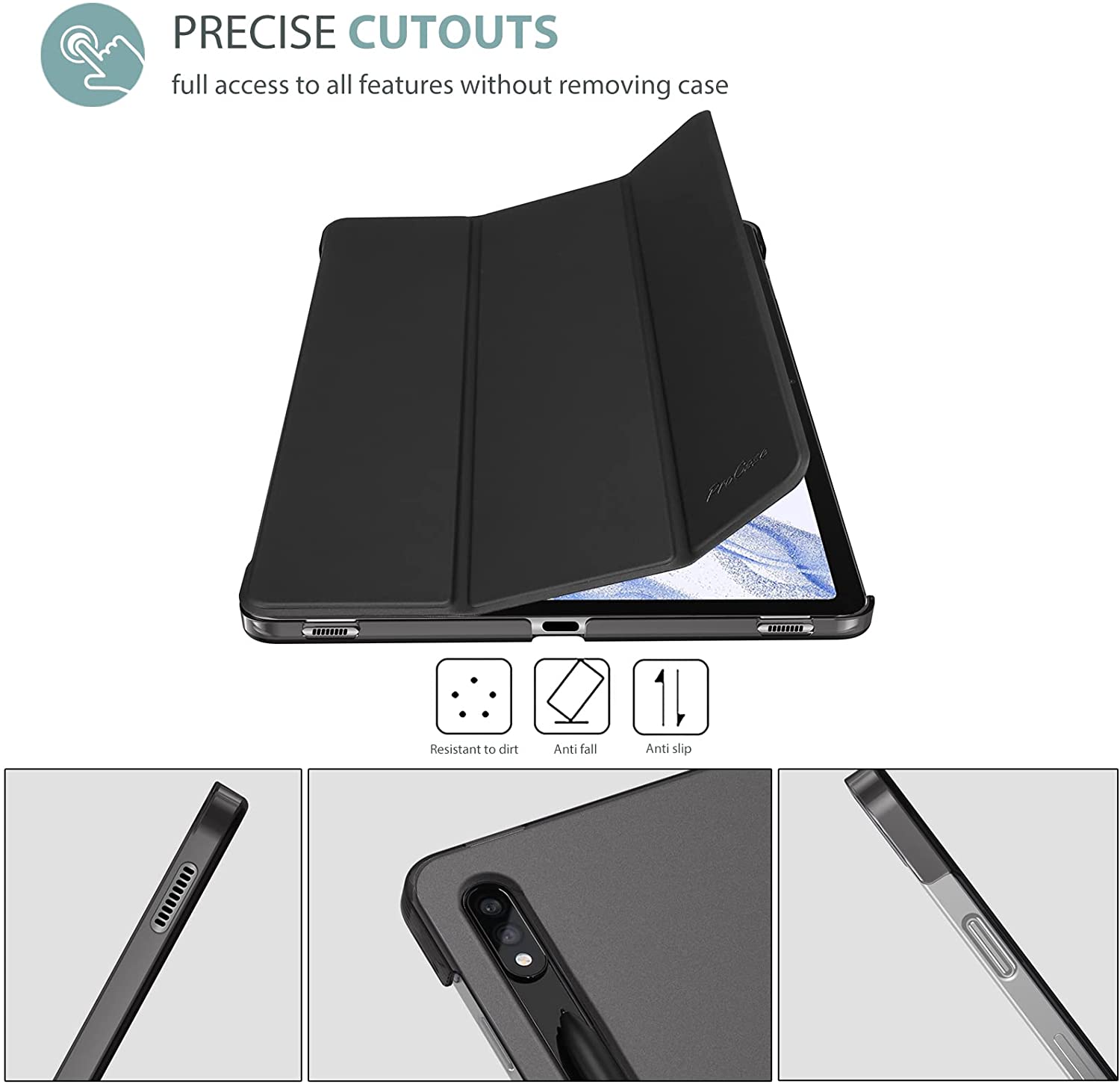 Galaxy Tab A8 10.5 2022 X200 Black Case  Details