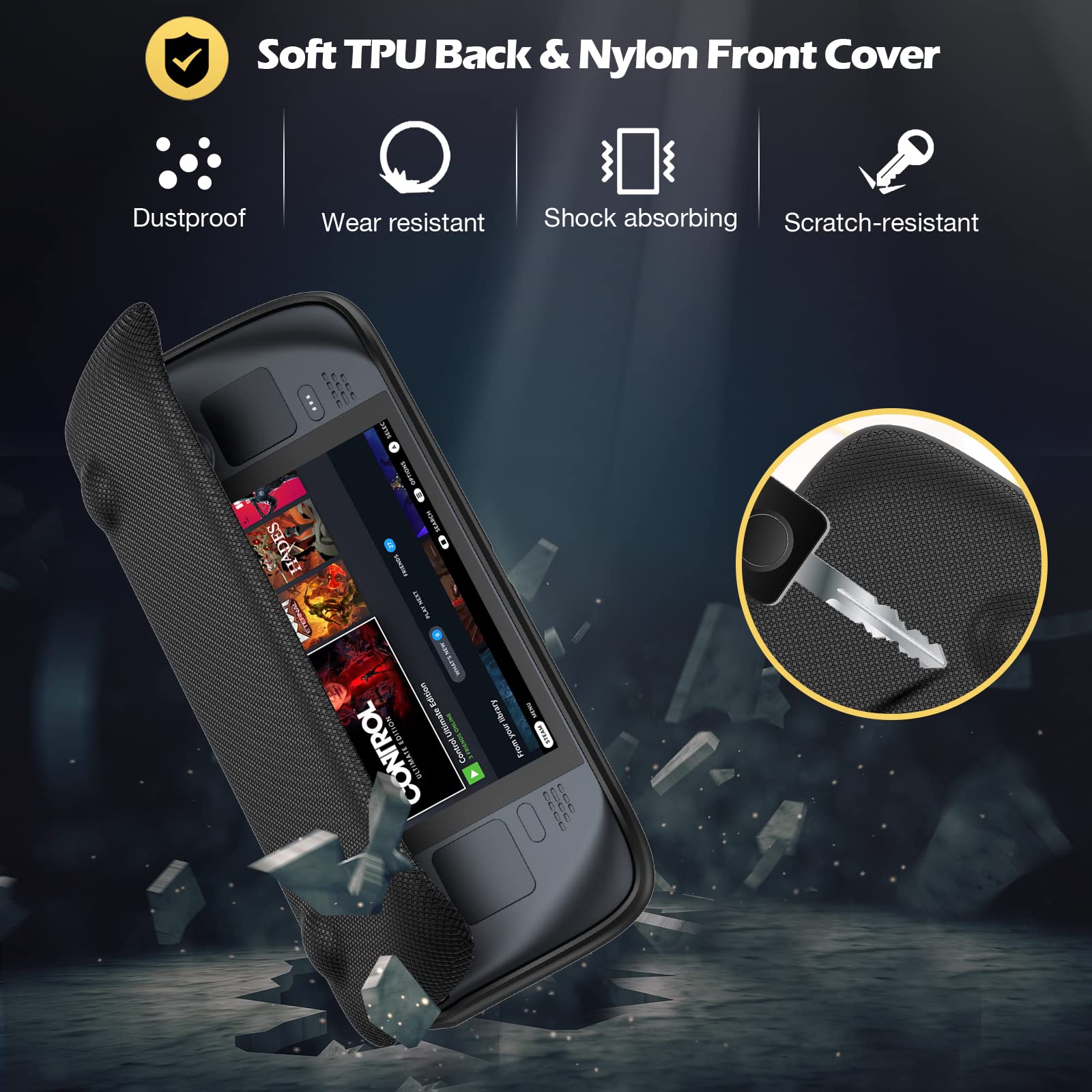 Steam Deck 2021 Flip Protective Case with Front Cover