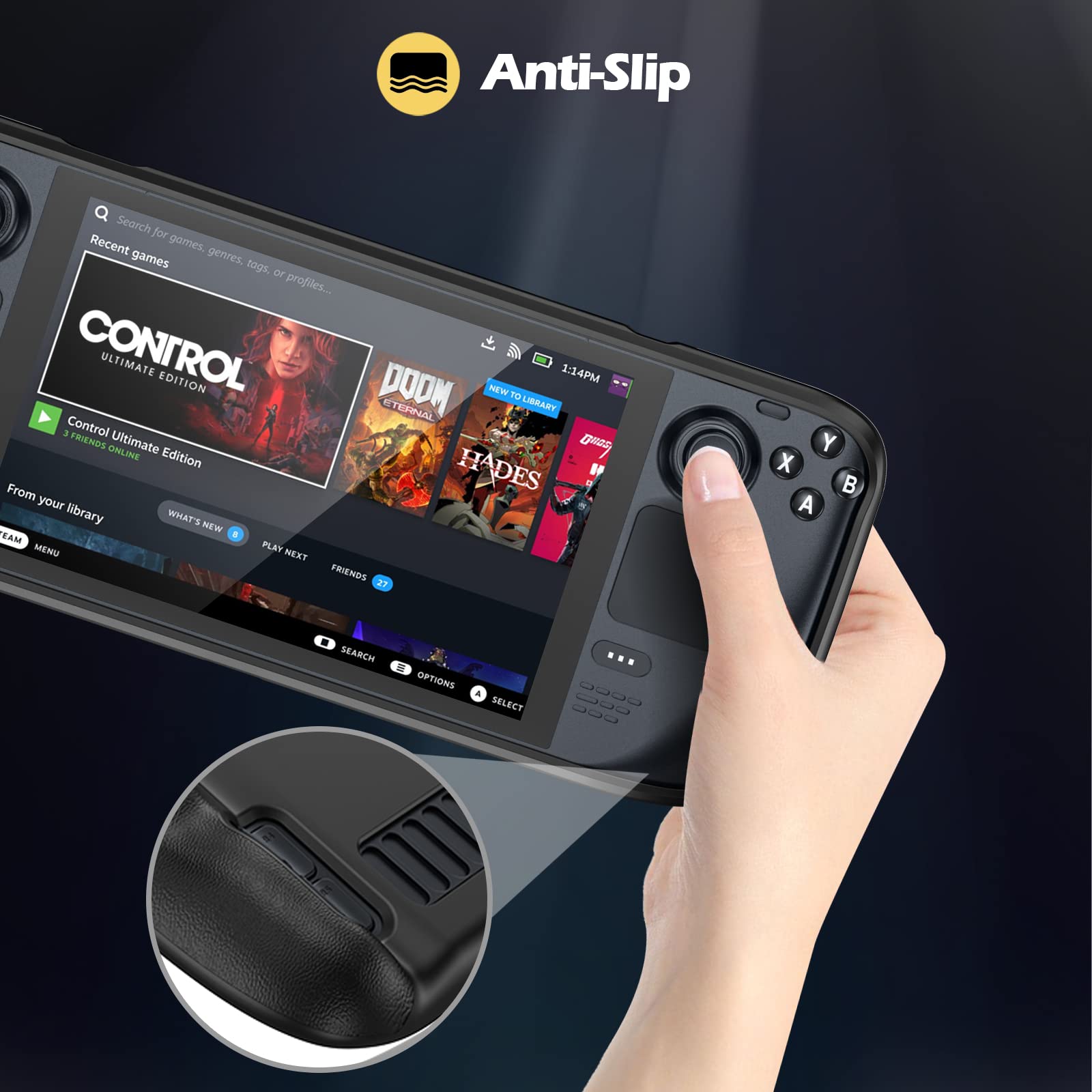 Steam Deck 2021 Flip Protective Case with Front Cover