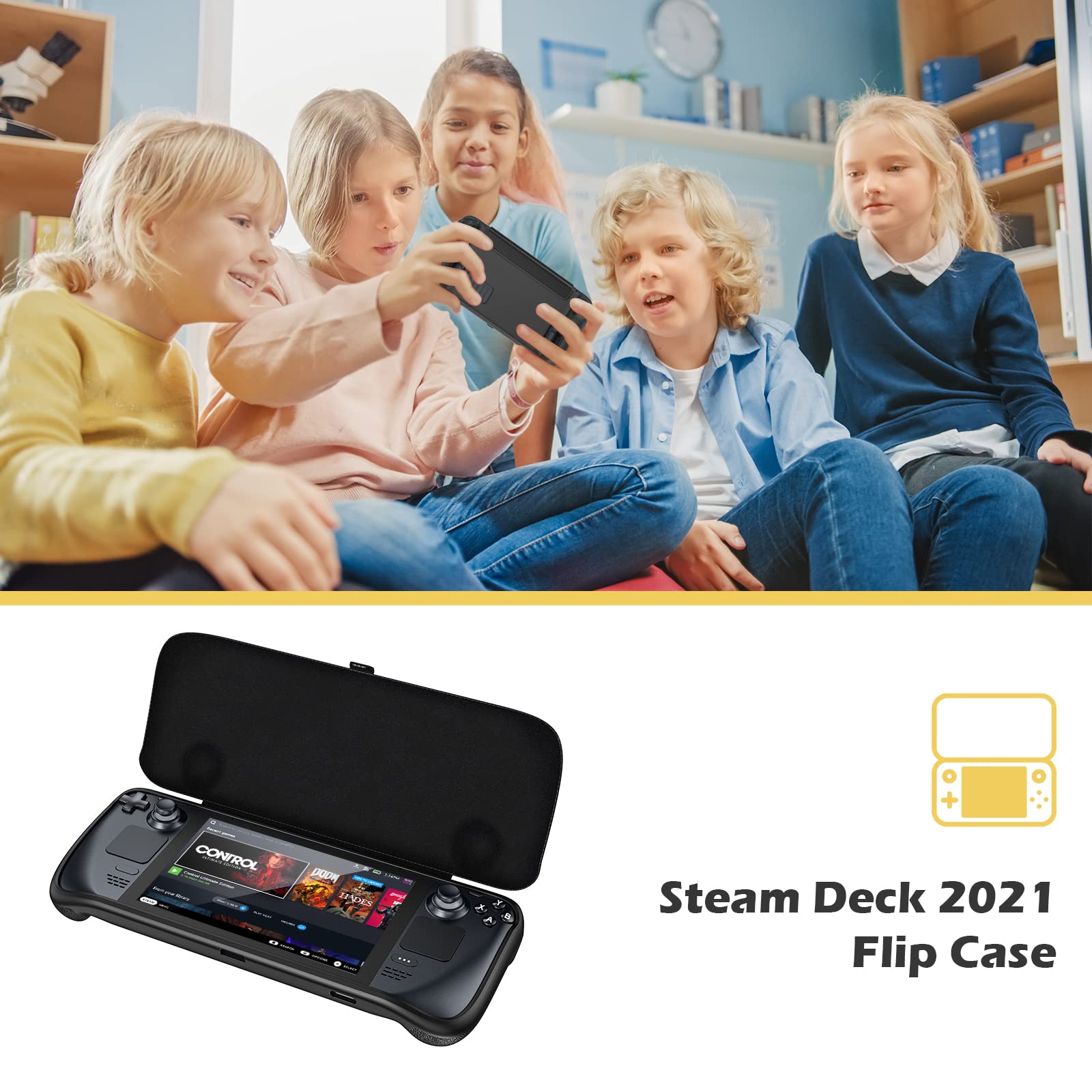 Steam Deck 2021 Flip Protective Case with Front Cover