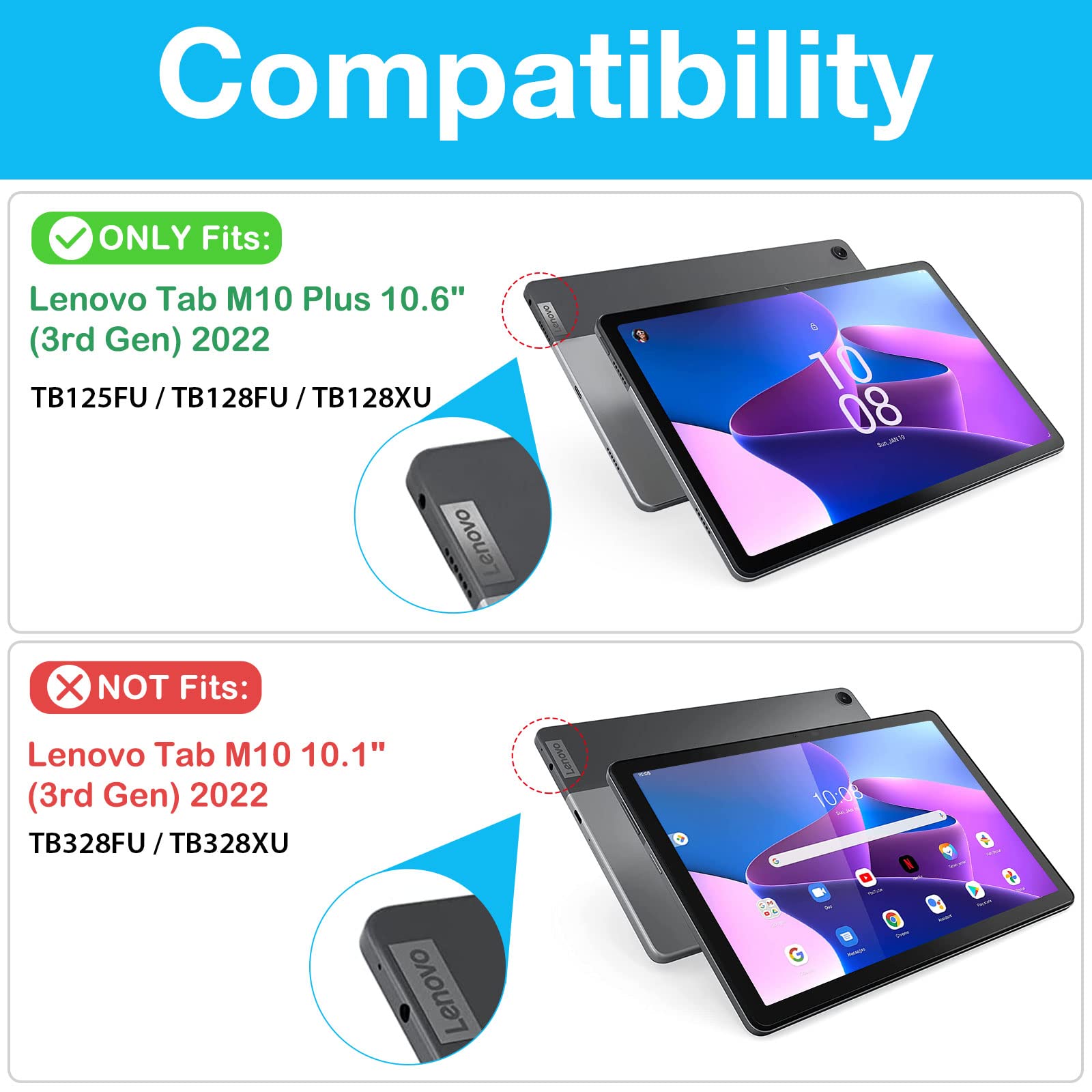 Lenovo Tab M Plus .6" 3rd Gen  Release Case with