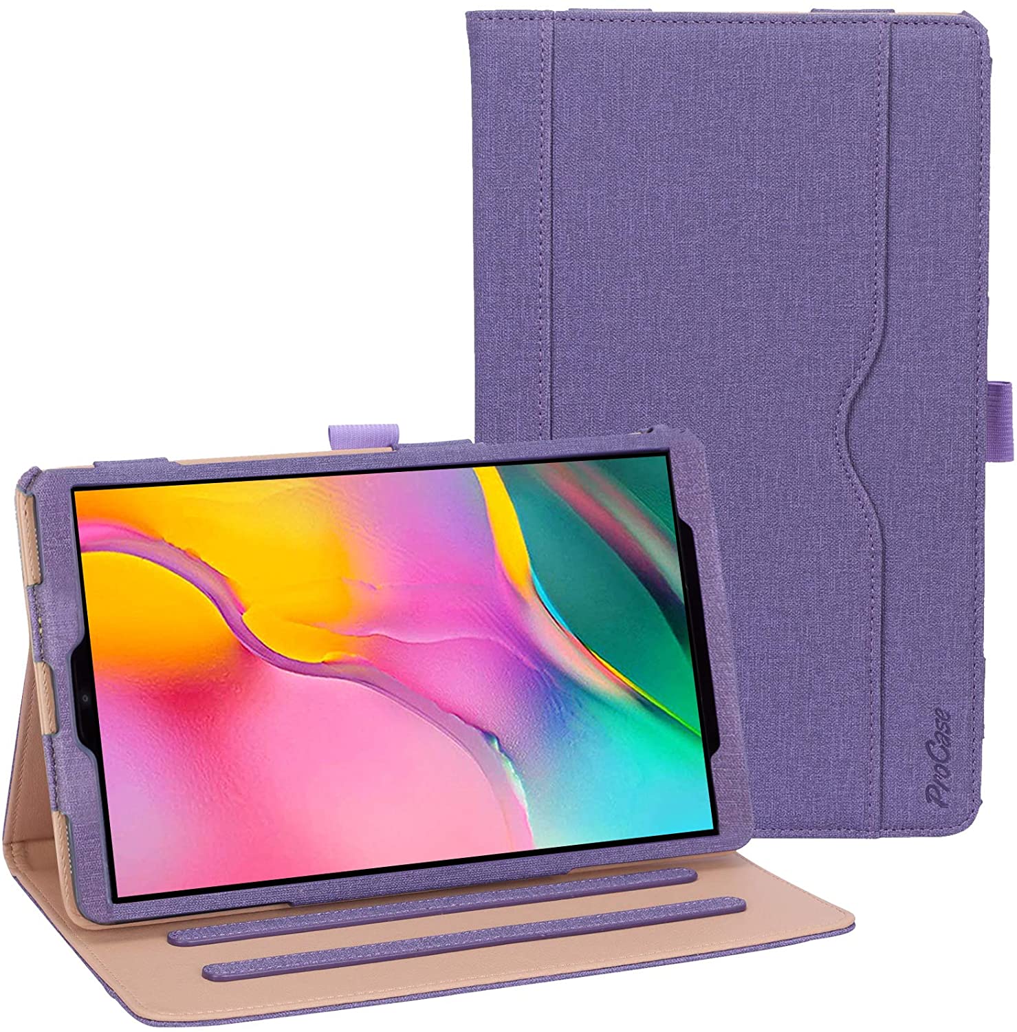 Galaxy Tab A 10.1 2019 T510 Leather Folio Case | ProCase purple