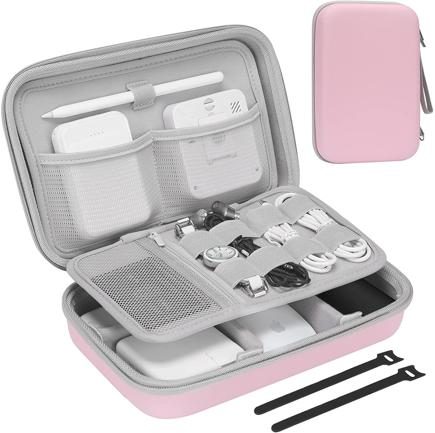 Pink Hard Case Travel Electronic Organizer