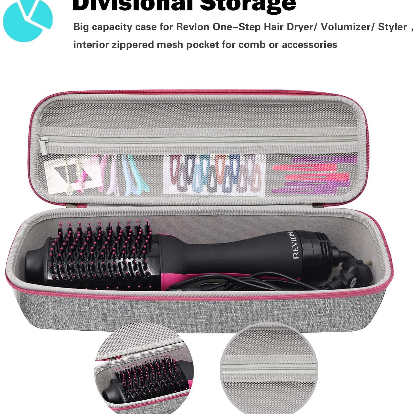 revlon hair dryer brush​ organizer case