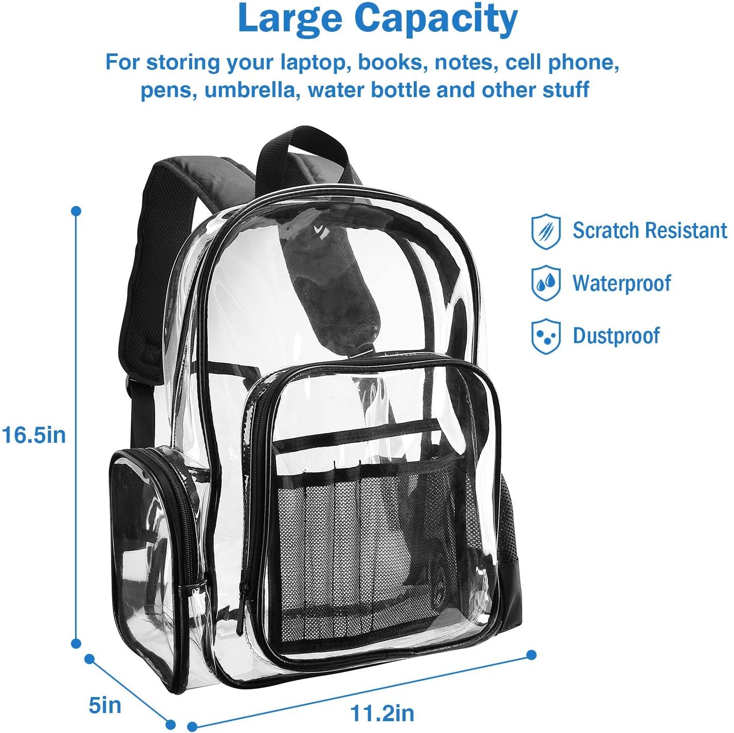 heavy duty clear backpack​