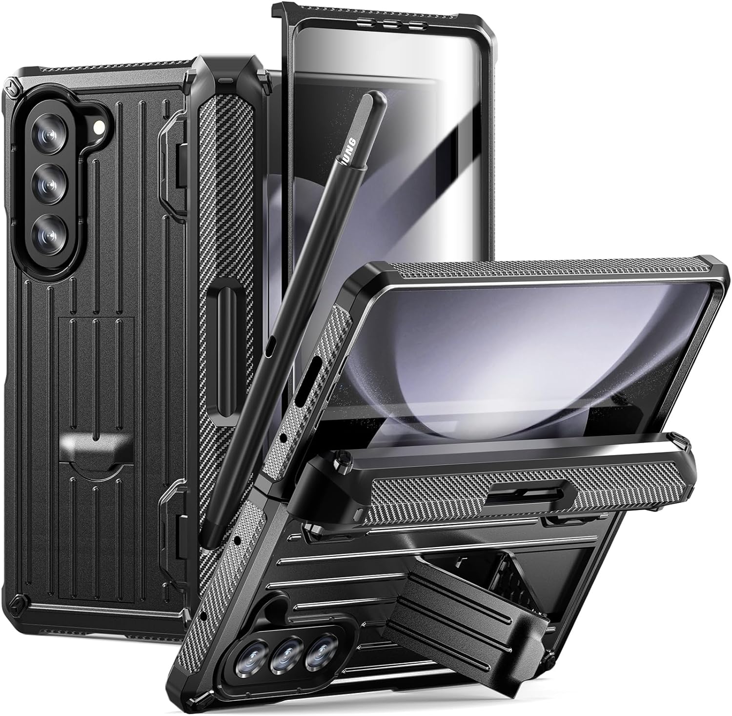 Galaxy Z Fold 5 5G Heavy Duty Shockproof Case with Built-in Screen Protector