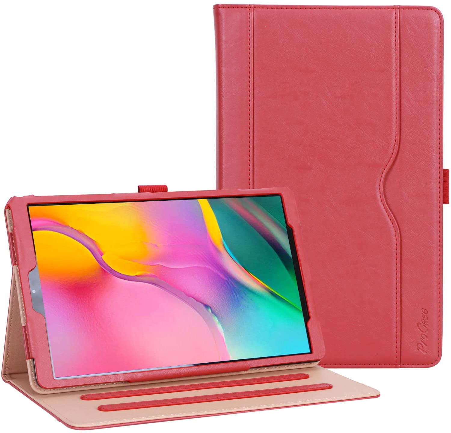Galaxy Tab A 10.1 2019 T510 Leather Folio Case | ProCase red