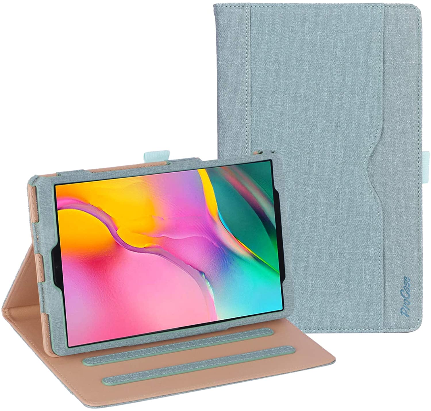 Galaxy Tab A 10.1 2019 T510 Leather Folio Case | ProCase teal