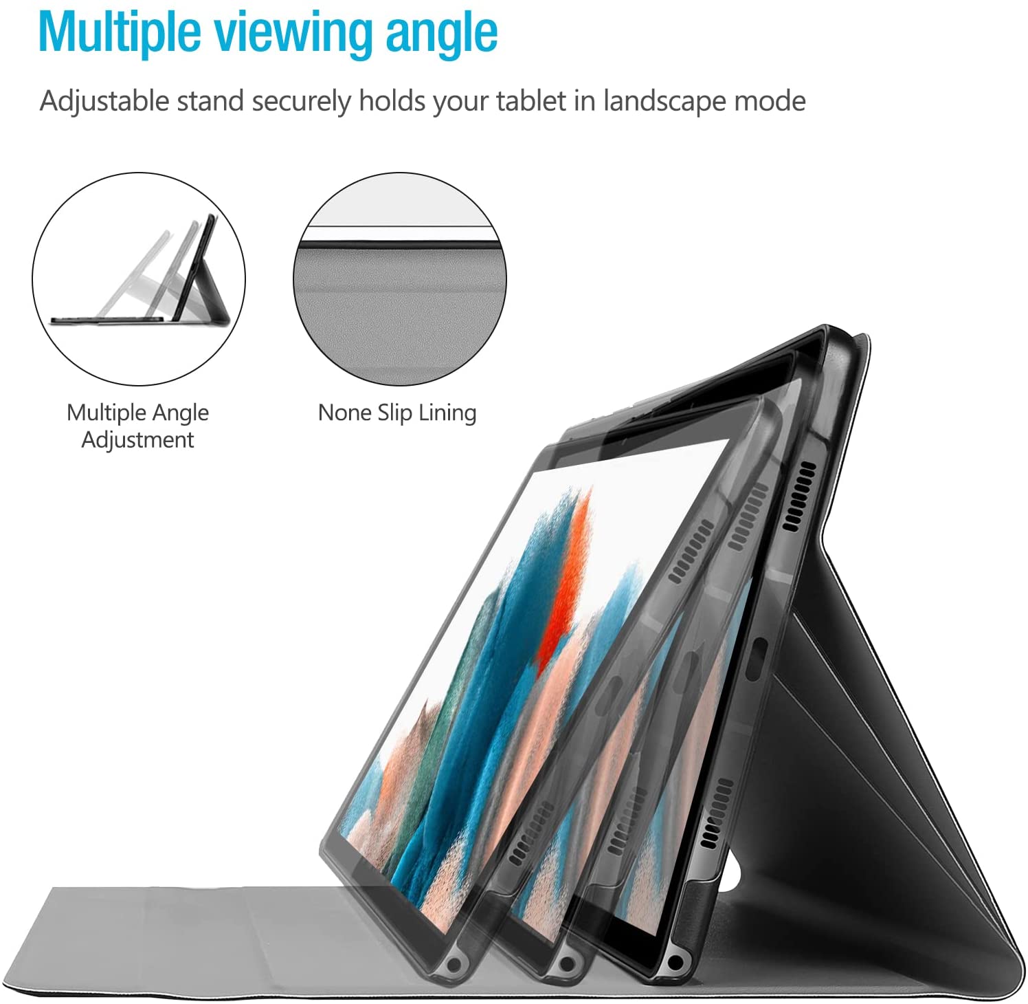 Galaxy Tab A8 10.5 2022 X200/ X205/ X207 Black Lightweight Case Details