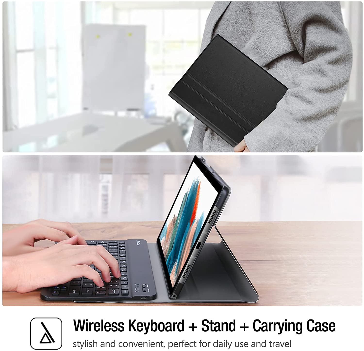 Galaxy Tab A8 10.5 2022 X200/ X205/ X207 Black Lightweight Case 
