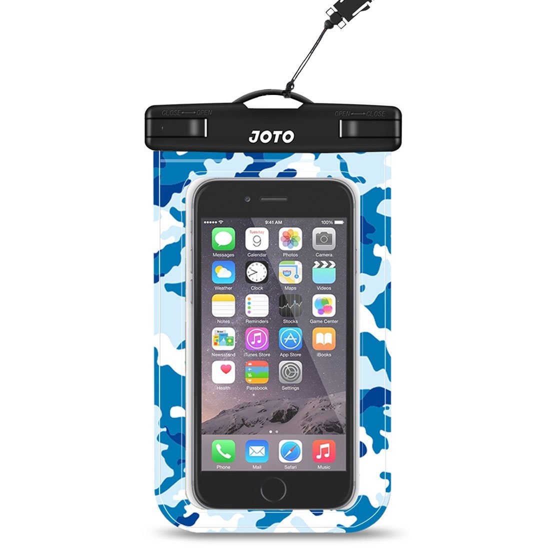 Universal Waterproof Pouch Phone Dry Bag JOTO camoblue