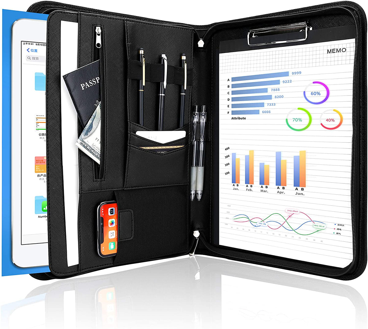 Business Padfolio Folder with Zipper | ProCase – Procase