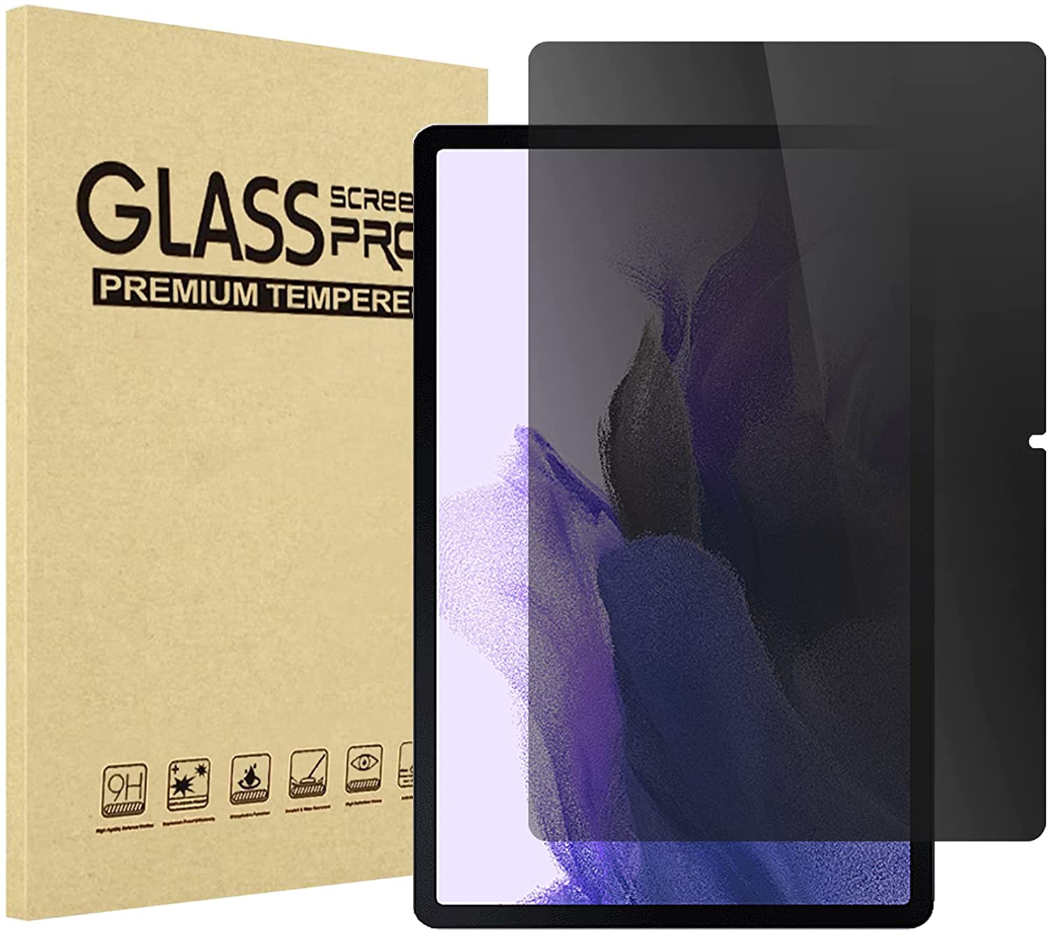 Galaxy Tab S7 Plus/ FE/ Tab S8 Plus Anti-Spy Tempered Glass Screen Protector