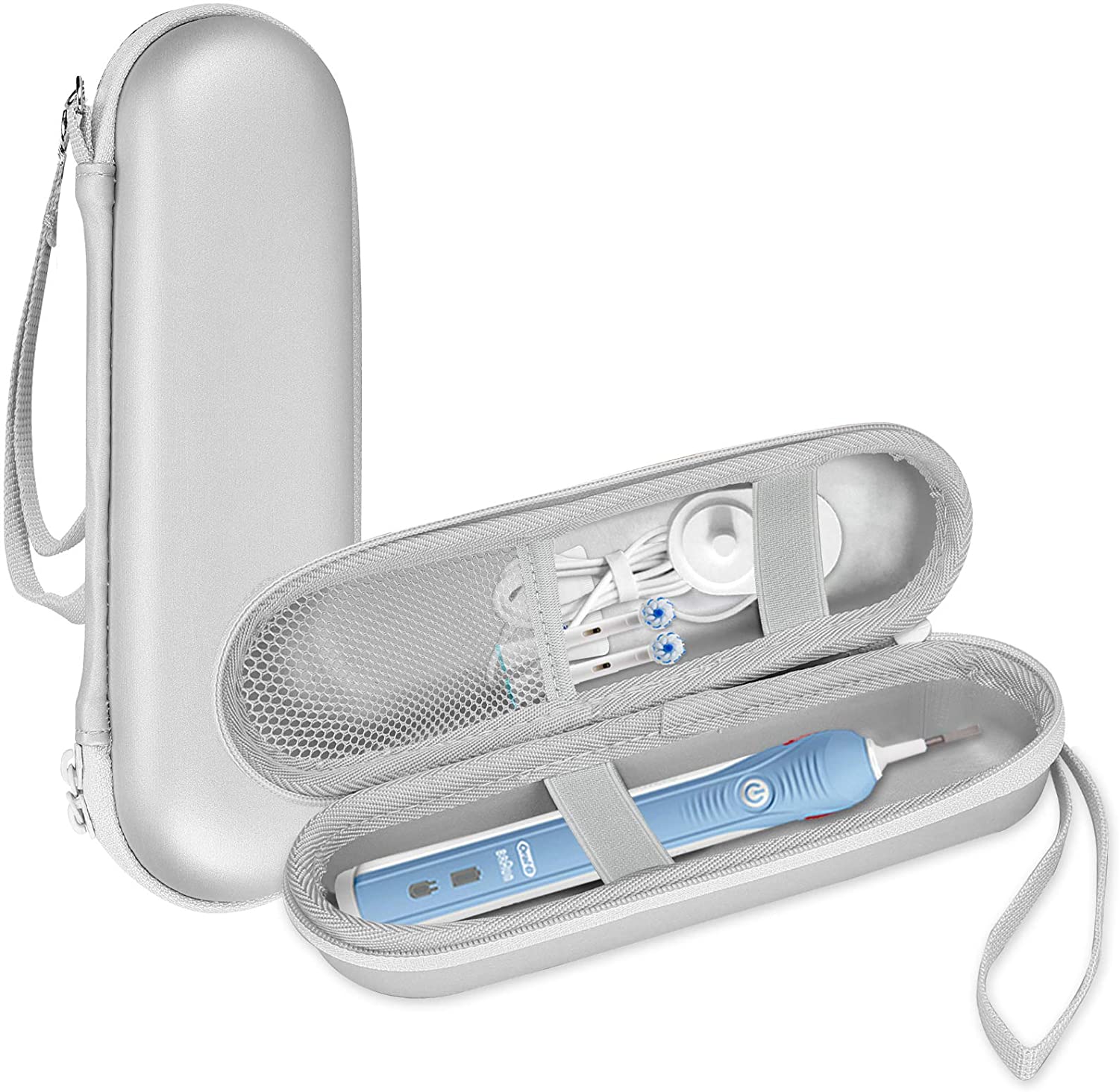Electric Toothbrush Hard Travel Case Fit for Oral-b Pro 1000 silver