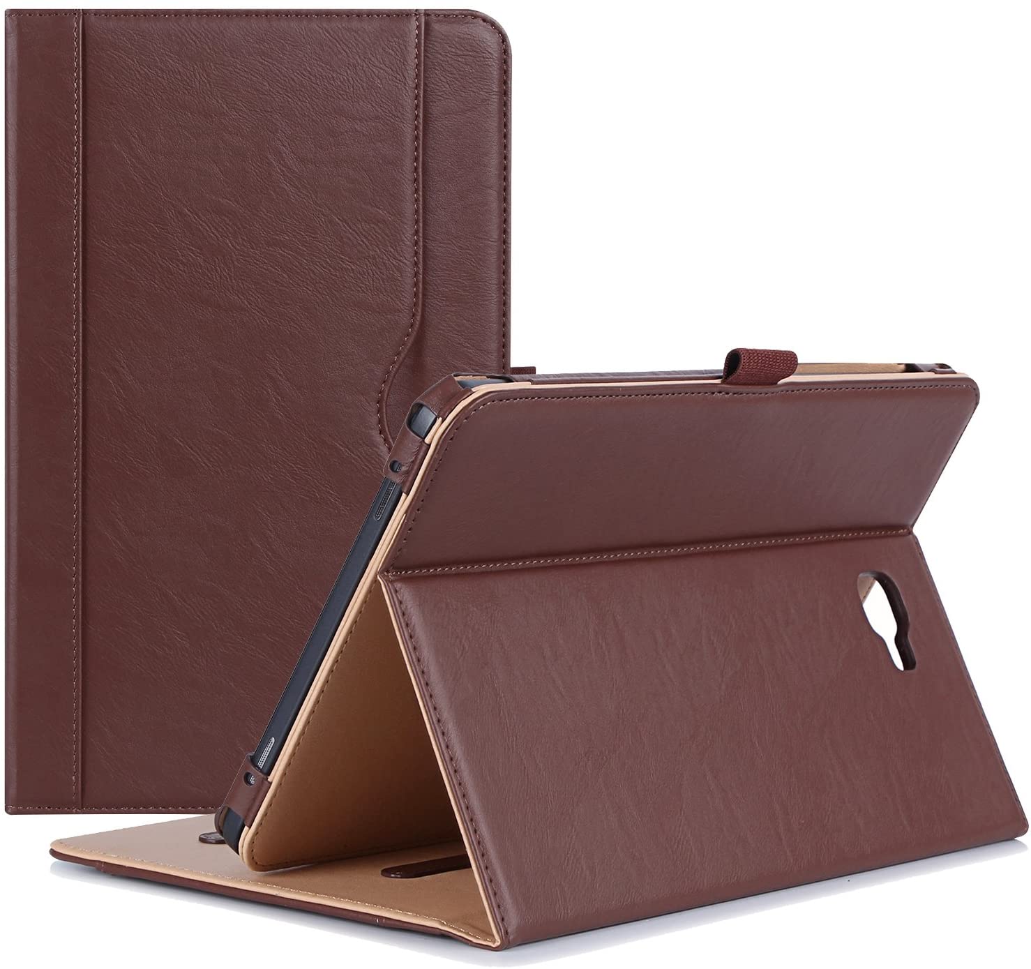 Galaxy Tab A 10.1 2016 T580 Leather Folio Case | ProCase brown