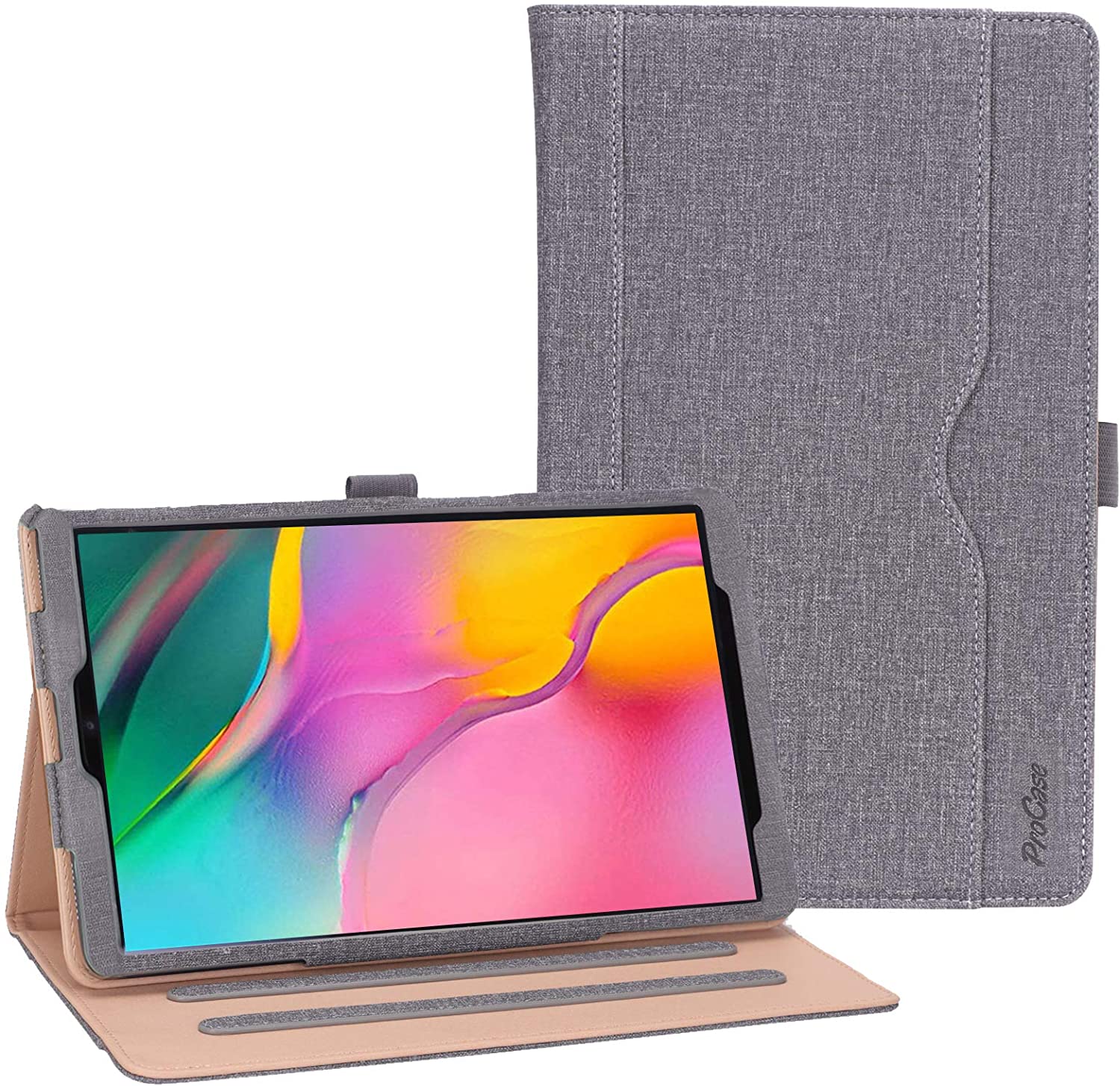 Galaxy Tab S5e 2019 T720 Leather Folio Case | ProCase grey