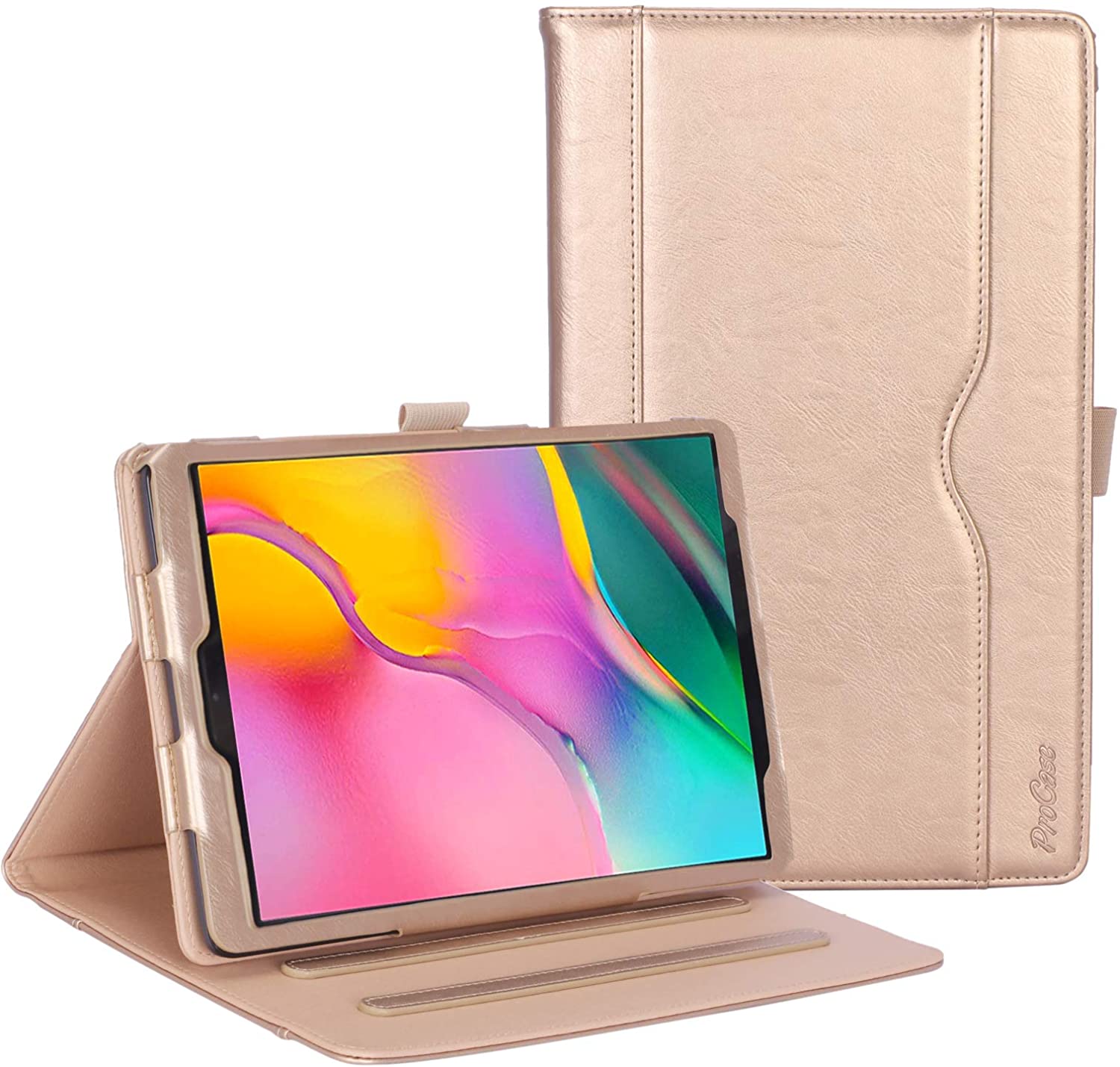 Galaxy Tab A 10.1 2019 T510 Leather Folio Case | ProCase gold