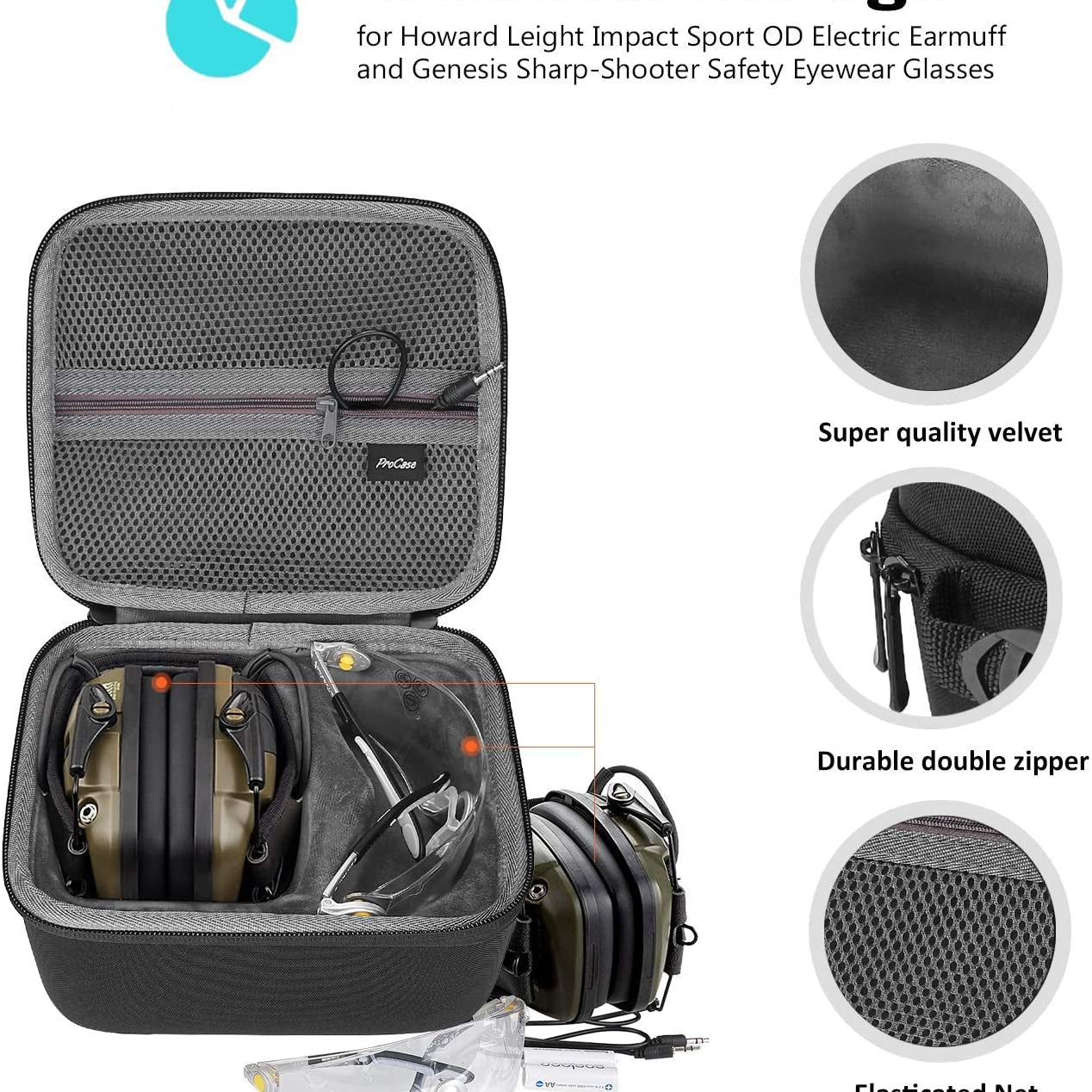 Hard Carrying Case for Howard Leight Impact Sport Electronic Earmuff