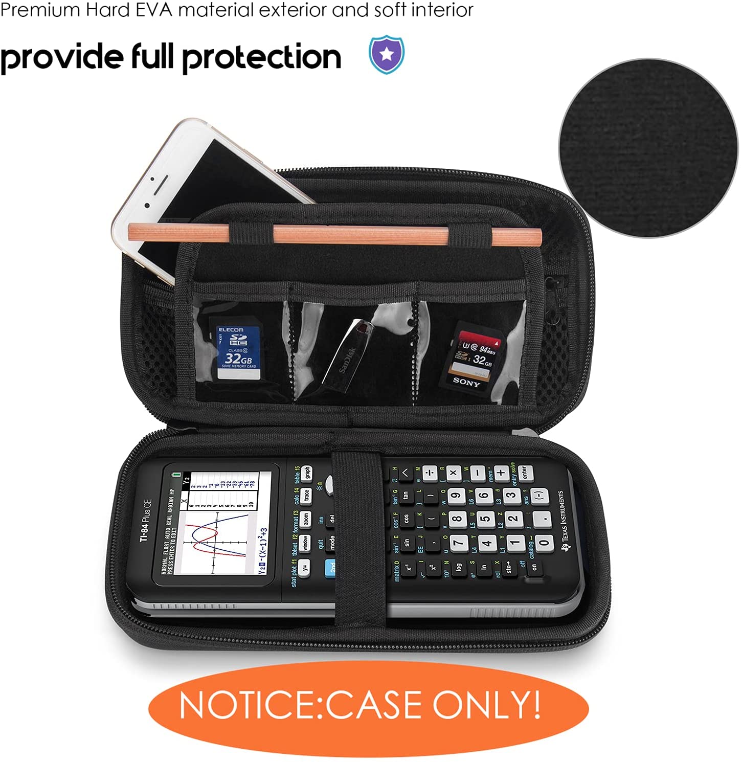 CASE ONLY) Hard EVA Case for Texas Instruments Ti-84 Plus CE | ProCas Procase CASE ONLY) Hard EVA Case for Texas Instruments Ti-84 Plus CE | ProCas Procase