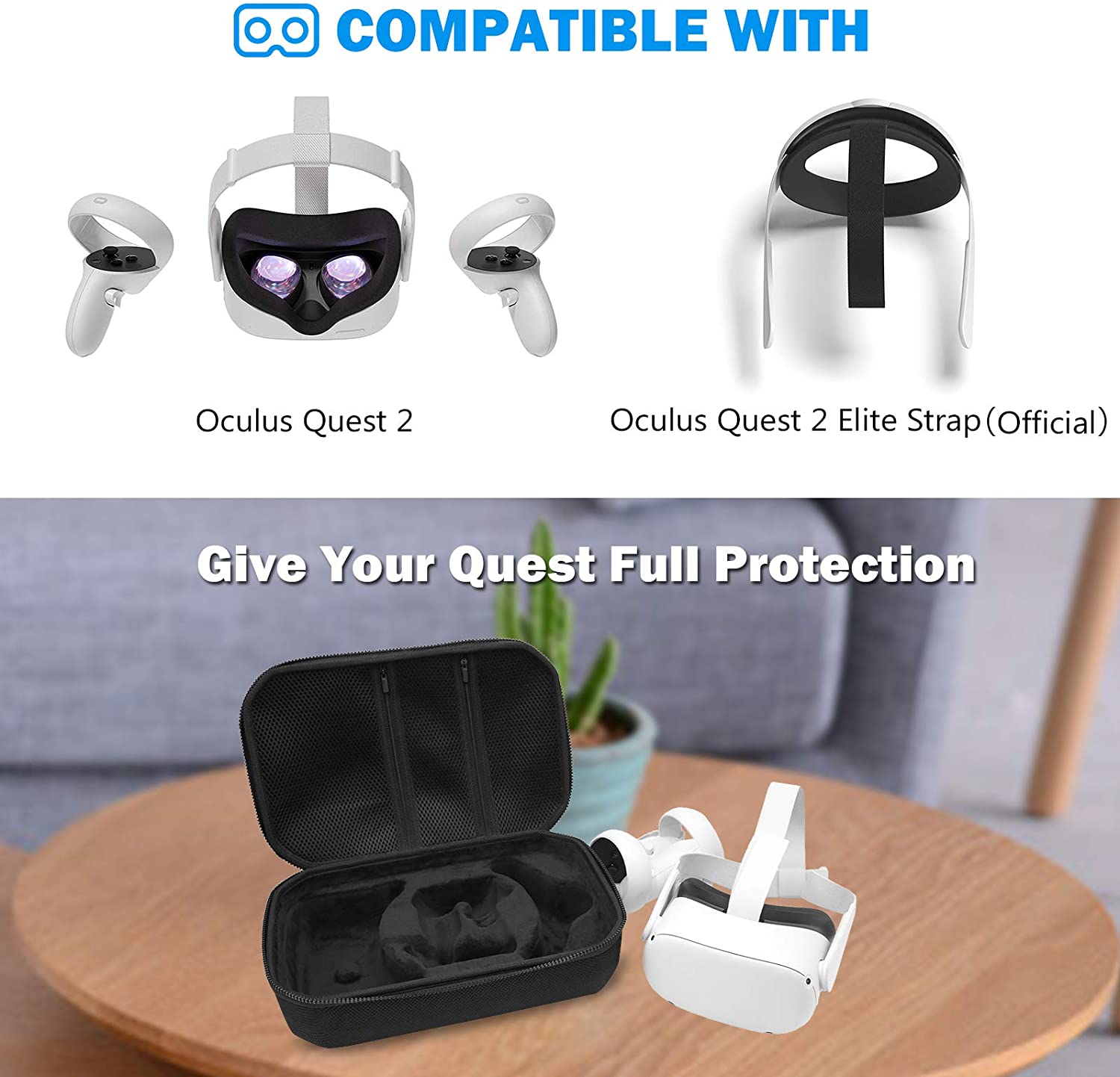 CASE ONLY) Oculus Quest 2 VR Gaming Headset Hard Travel Case