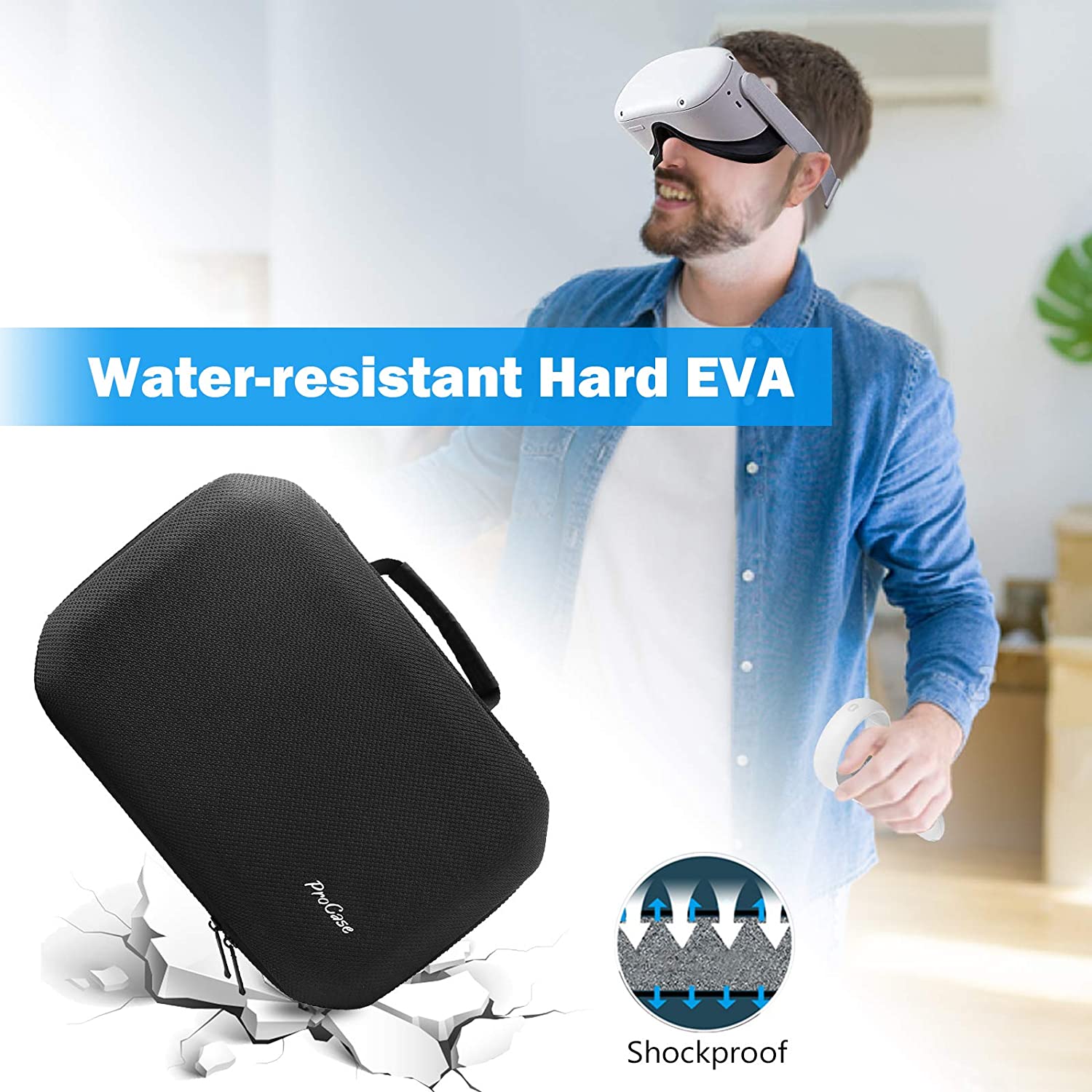 CASE ONLY) Oculus Quest 2 VR Gaming Headset Hard Travel Case