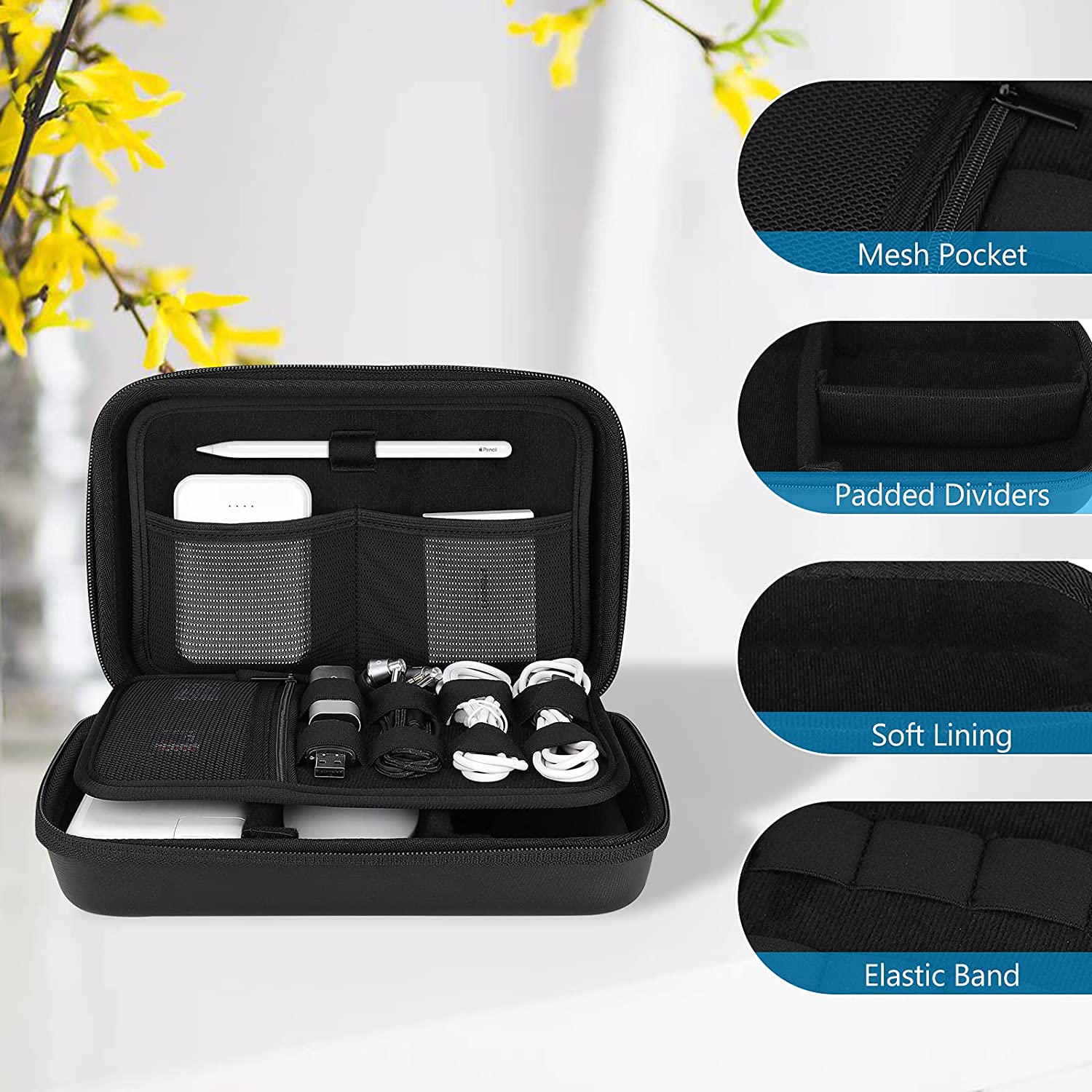 Hard Case Travel Electronic Organizer