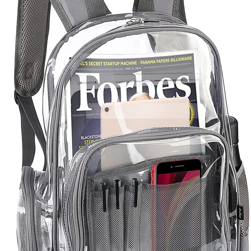 heavy duty clear backpack​ grey