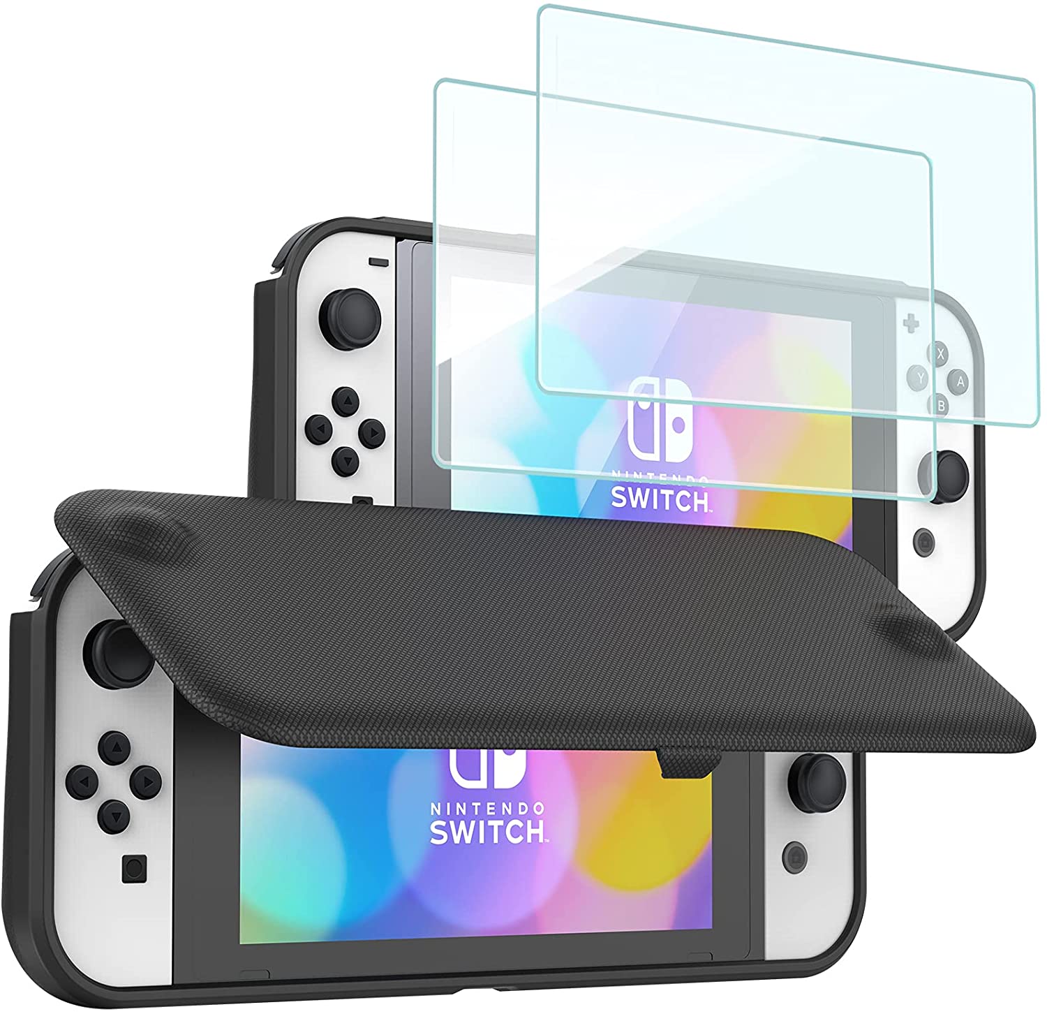 Nintendo Switch Case with Tempered Screen Protectors