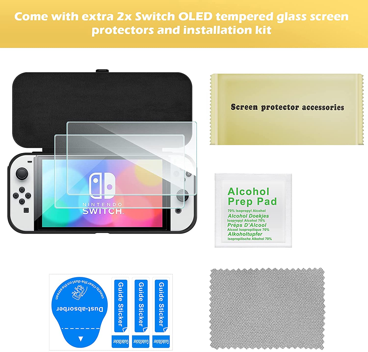 Nintendo Switch Case with Tempered Screen Protectors