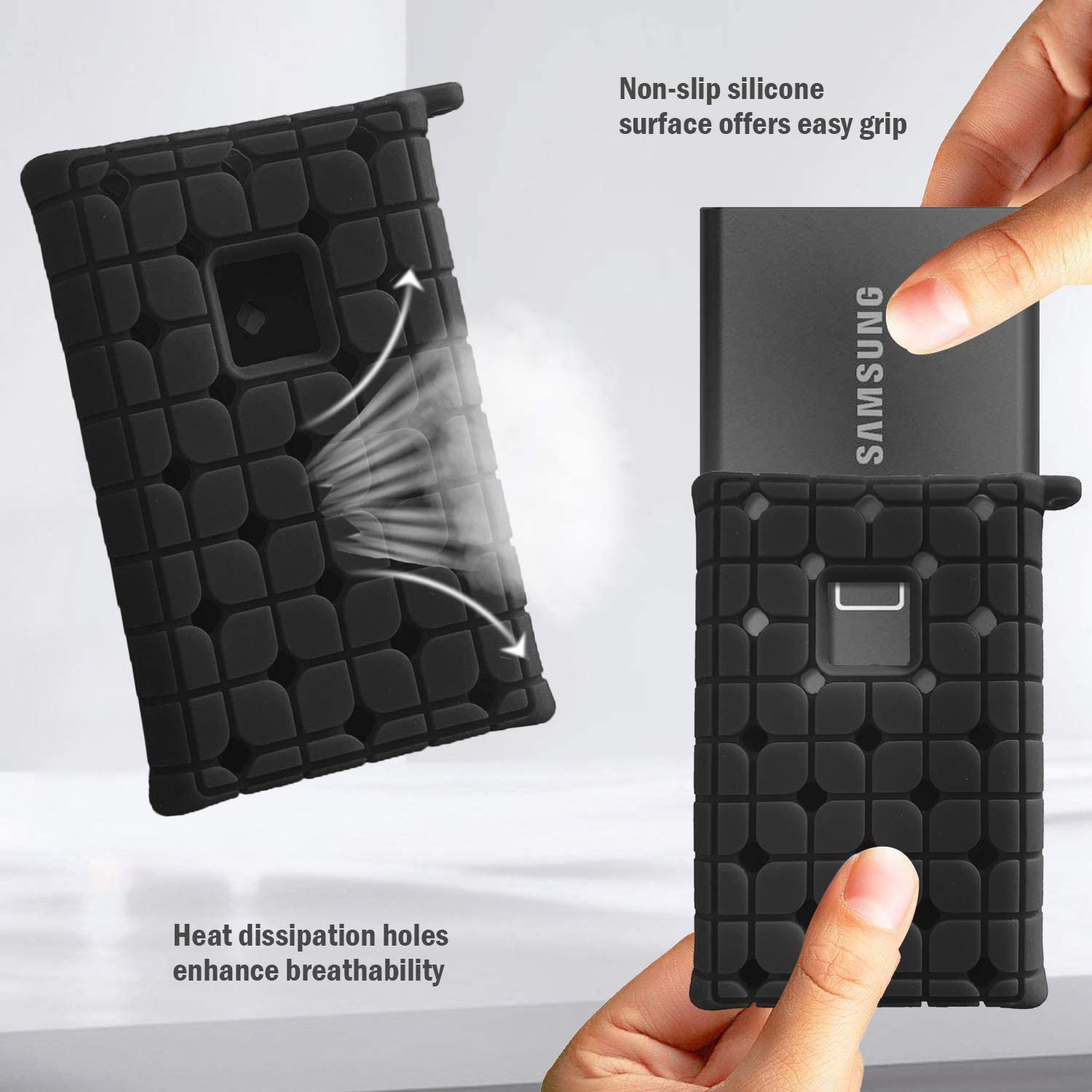 CASE ONLY) Hard Carrying Case with Silicone Cover for Samsung T7