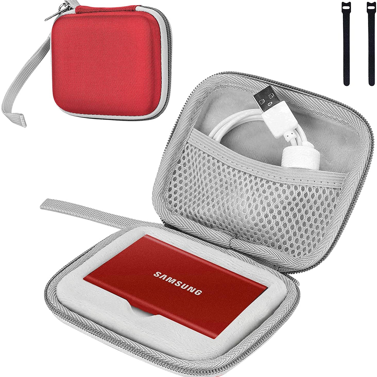 Travel Carrying Case for Samsung T7 Touch Portable SSD | ProCase red