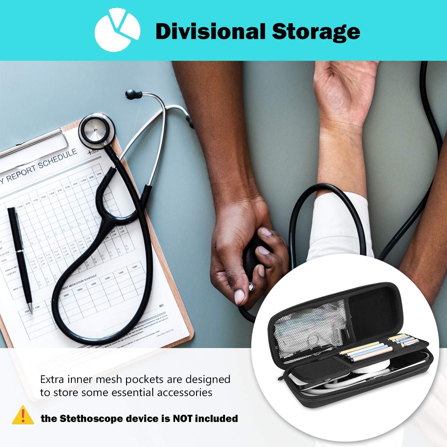 Travel Carrying Case for 3M Littmann/Omron/ADC/Dixie EMS