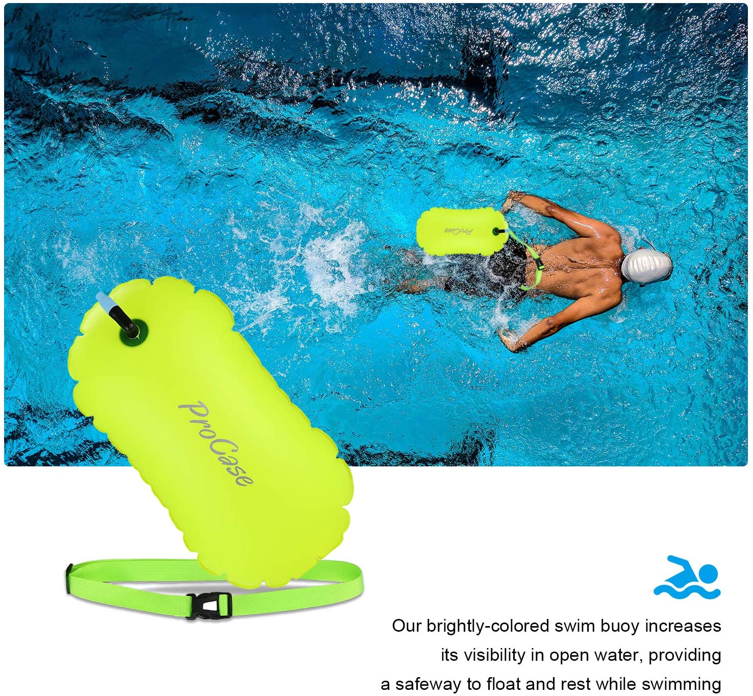 Swim Buoy Float Swimming Bubble with Adjustable Waist Belt