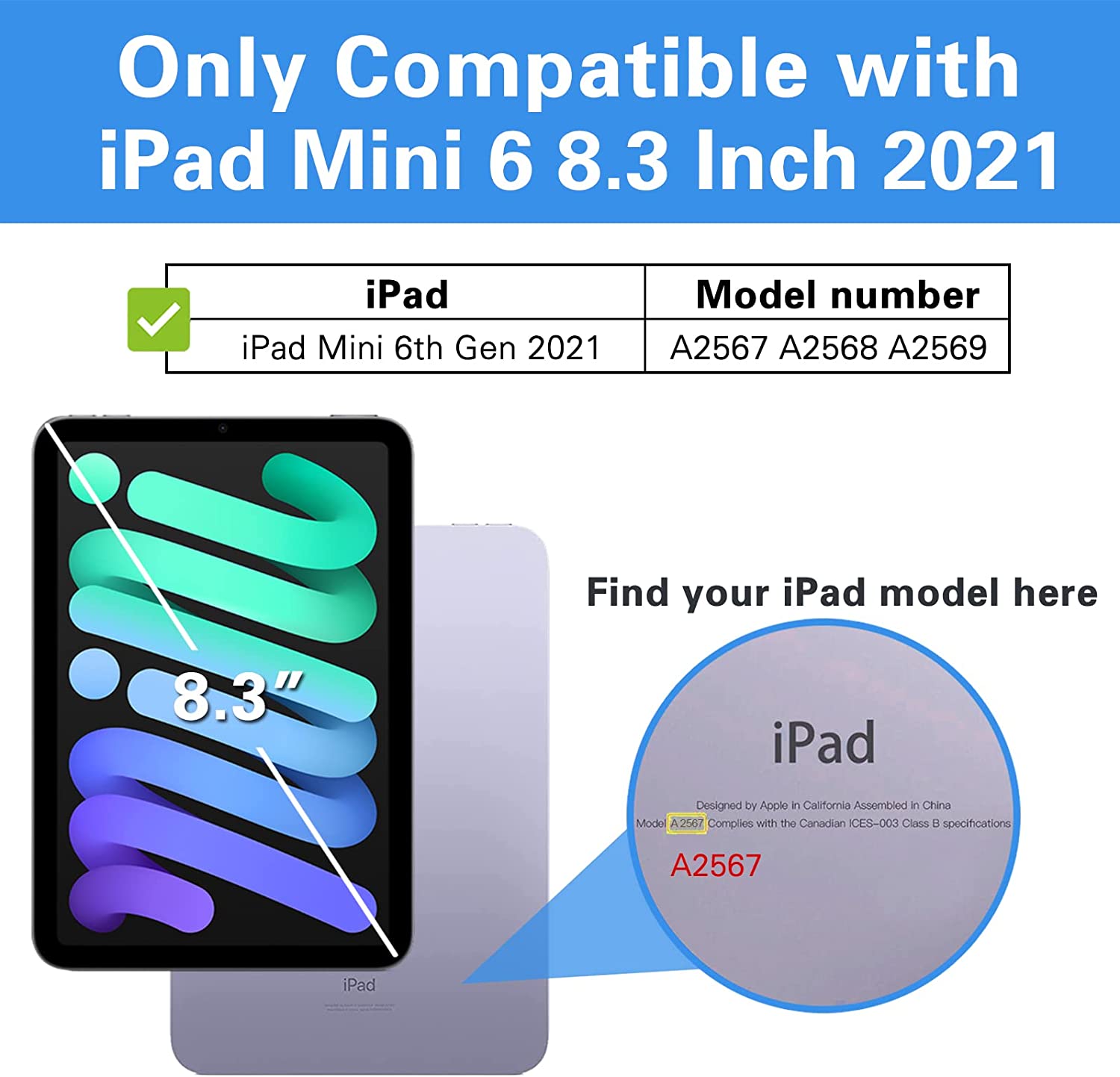 iPad Mini 6th Gen 8.3" 2021 Hard Back Cover Case