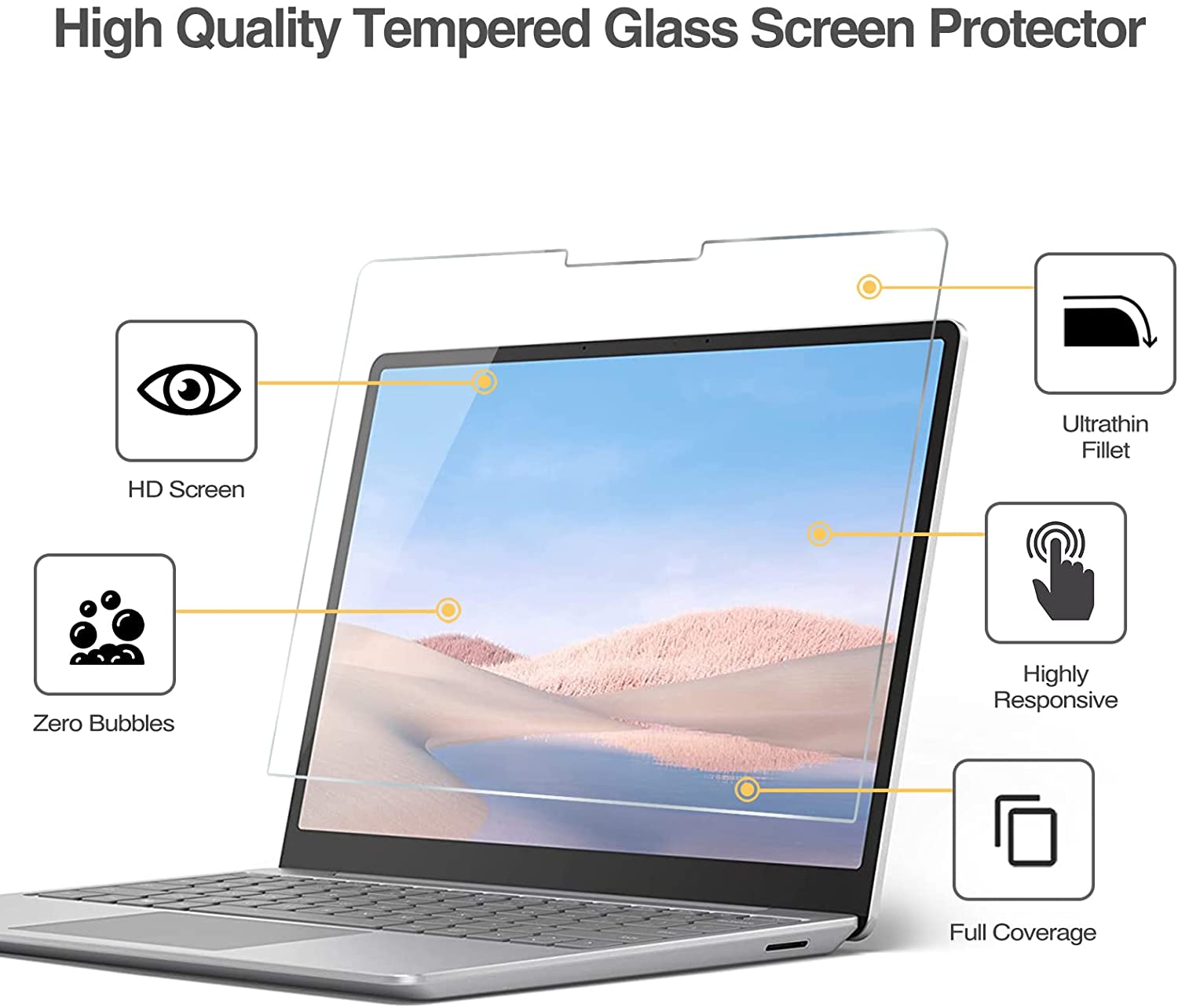 Microsoft Surface Laptop Go 12.4" Tempered Glass Screen Protector